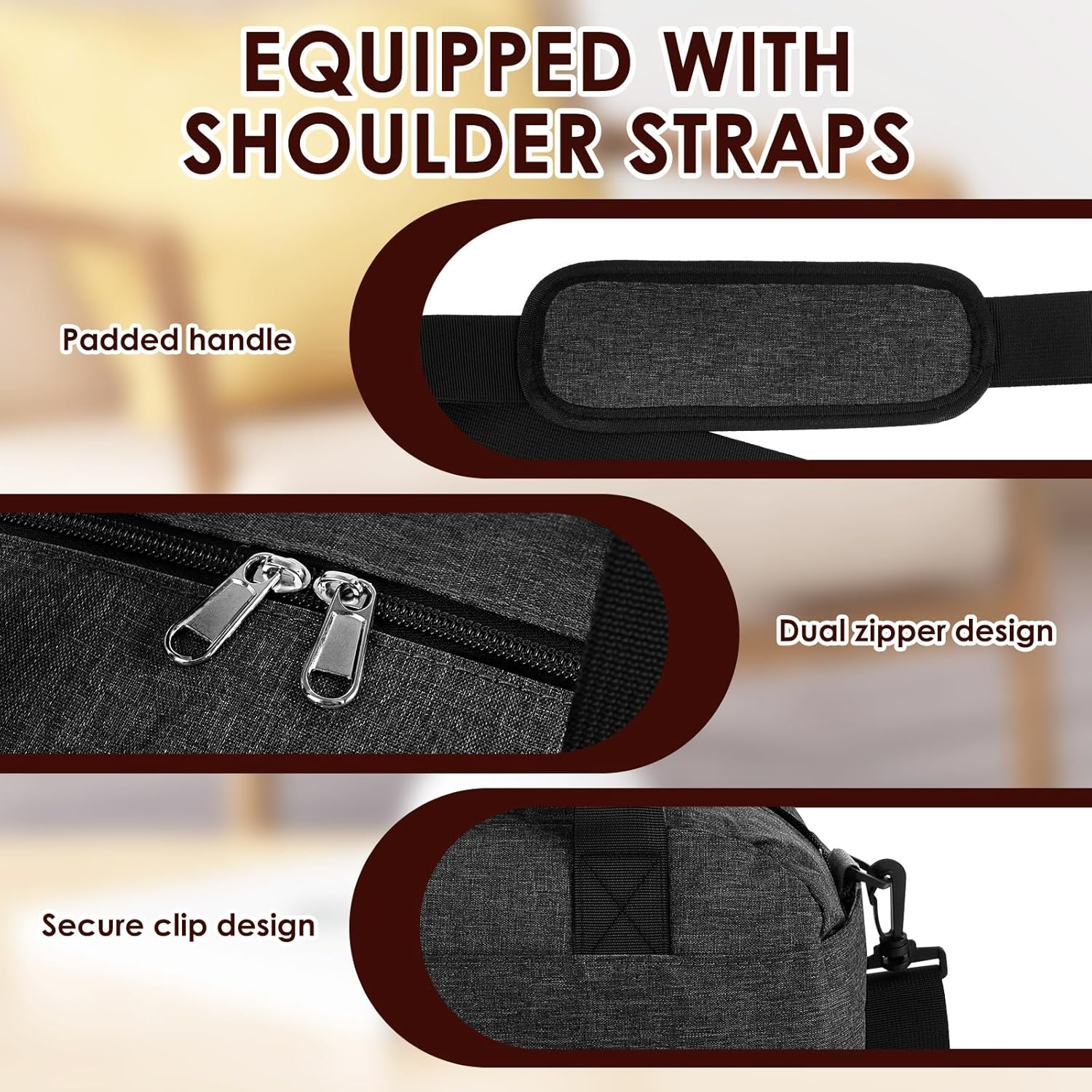 Polyester Small Gym Bag, Sport Duffle Bag Multiple Pocket Mini Luggage Bags with Shoulder Strap Easy to Access Small Gym Handbag for Fitness Workout, Travel, Dance, Ballet, Swim(Grey)