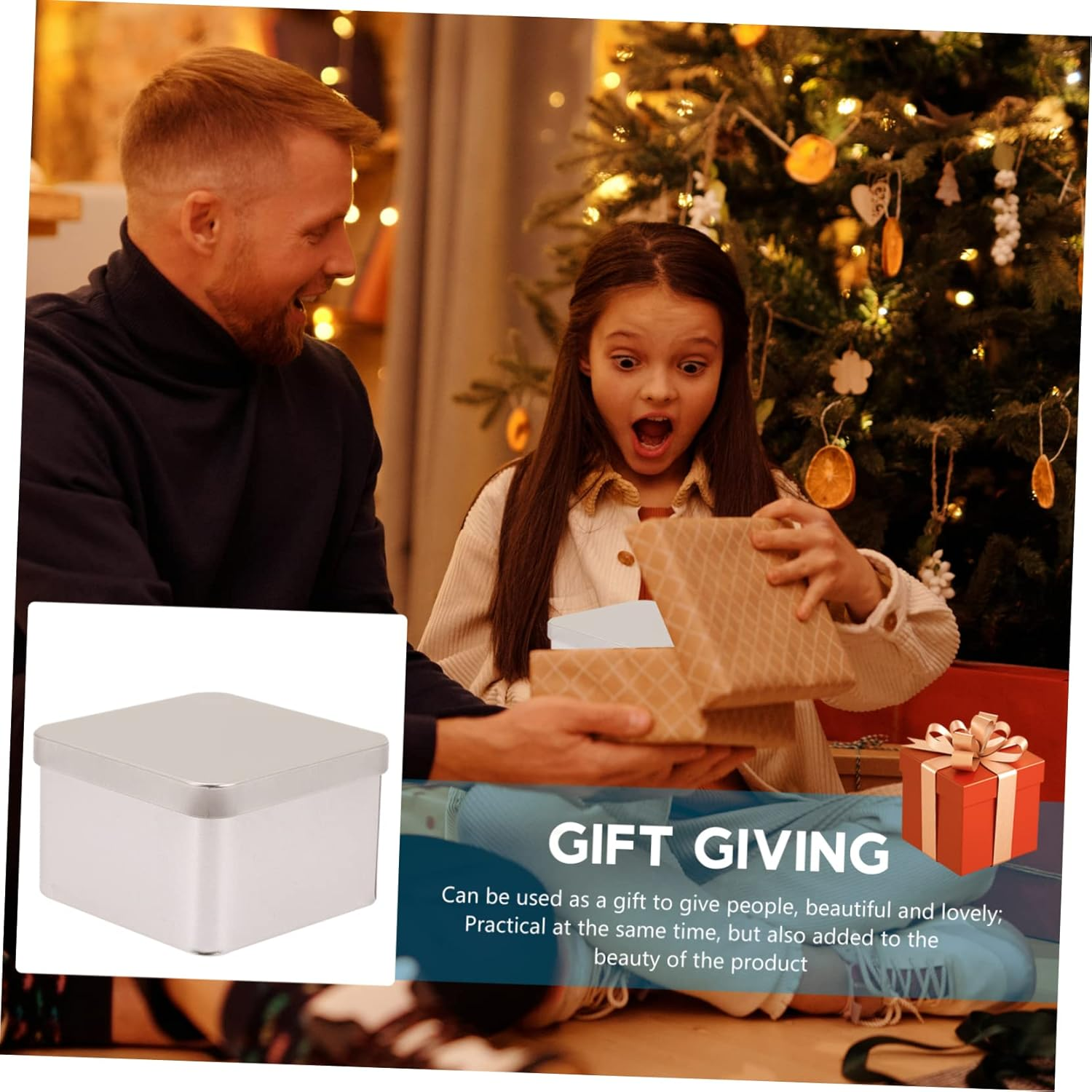 COLLBATH 5Pcs Tinplate Tea Can Food Storage Container Airtight Tea Jar for Home Office image number 3