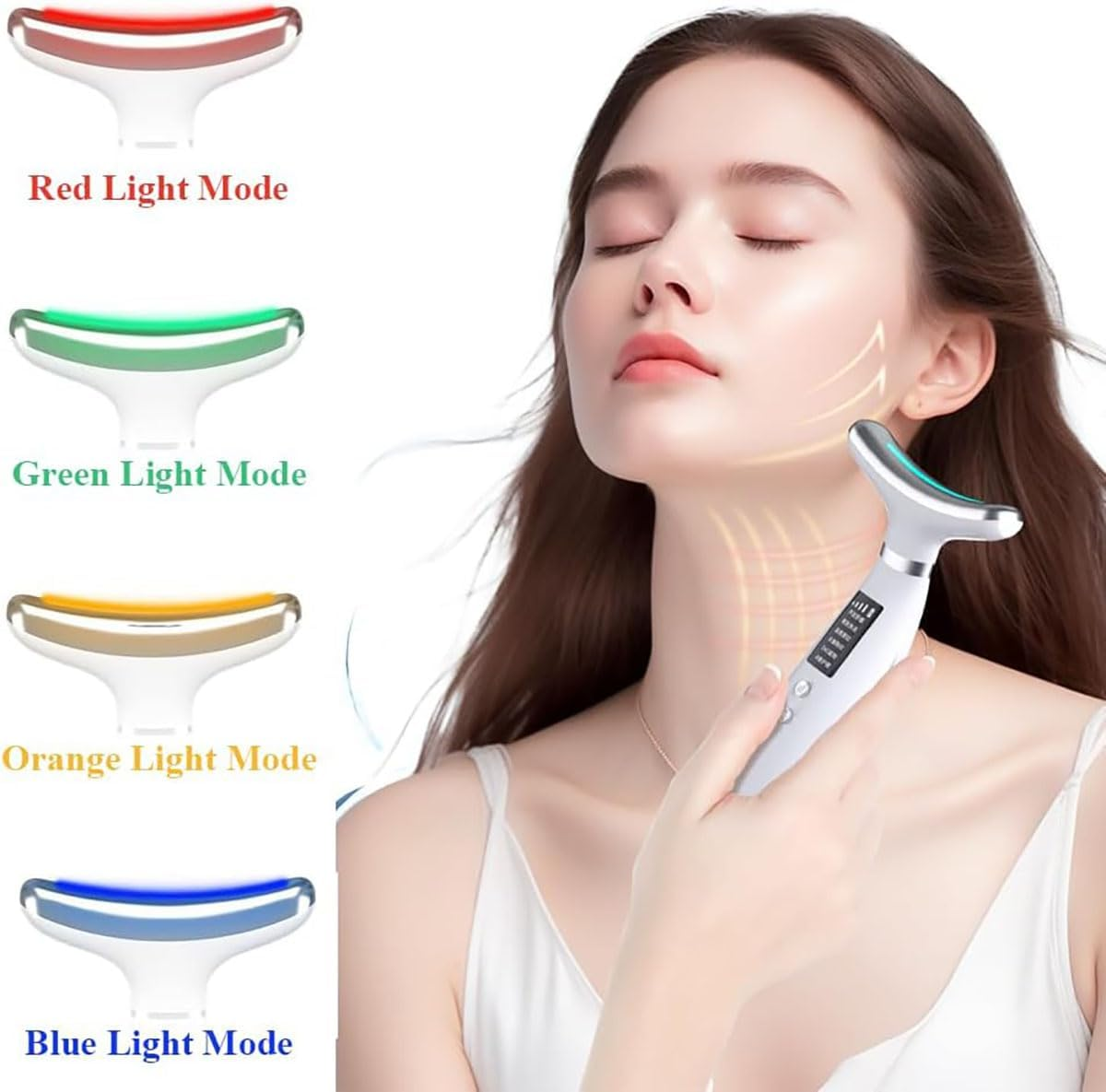 BEAUTY Face Massager with Cooling Mode, 6 Skin Care Tools with 4 Light Sources, EMS Microcurrent Red Light Therapy, Household Facial Carving Tools, Female Gifts image number 3