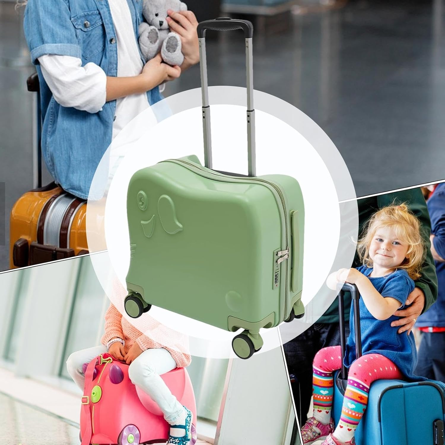 Carry on Luggage Kids, Toddler Rolling Suitcase Large Capacity Kids Carry on Suitcase, Toddler Carry on Luggage Cute Children Suitcase for Kids Boys Girls - Blue image number 7