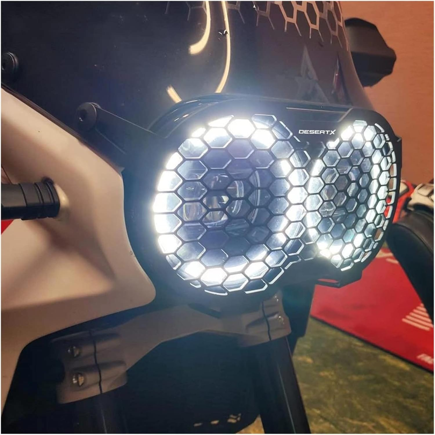 Epicx Compatible with Ducati Compatible with Desertx Desert-X Desert X 2022 2023 Accessories Headlight Guard Desertx Headlight Grille Cover Headlight Protection(Black) image number 1