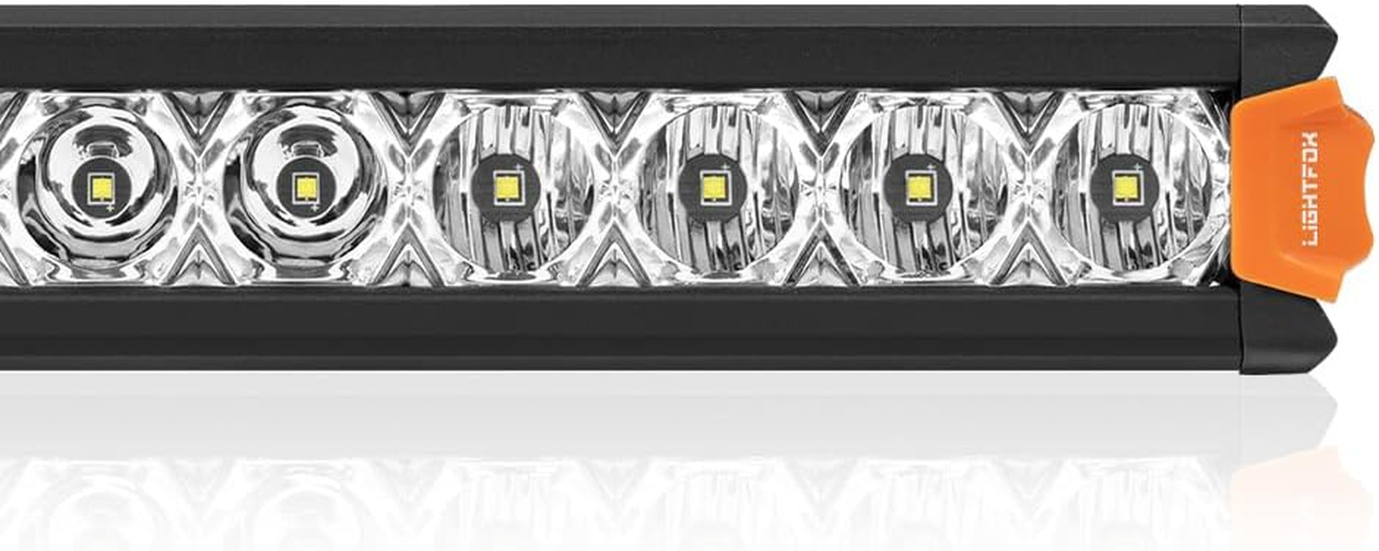 LIGHTFOX 14 Inch LED Light Bar - Professional IP68 Waterproof Ultra Slim Single Row off Road Light Bars, 60W 7,548LM Super Bright Spot Flood Combo Driving Light LED Work Light for UTV ATV Jeep Truck