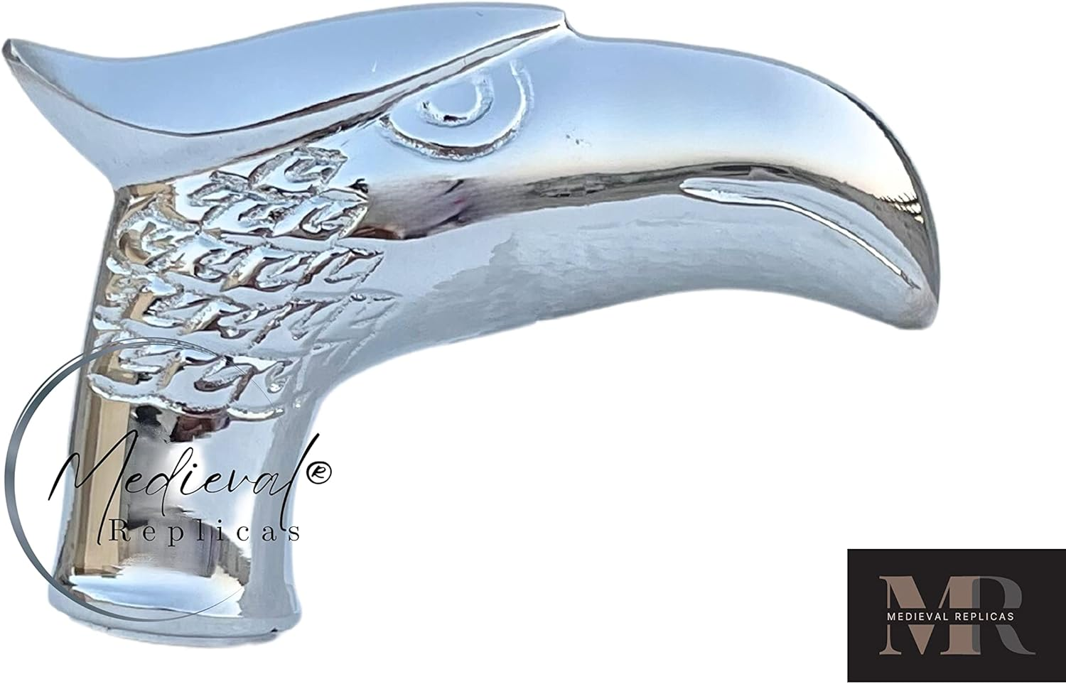 (Only Handle - Eagle) - Eagle Walking Stick Handle - (Symbol of Power and Strength) Souvnear Walking Stick Handle Handmade in Silver Colour - Metal Decorative Handles for Wooden Canes - Gifts Items image number 3