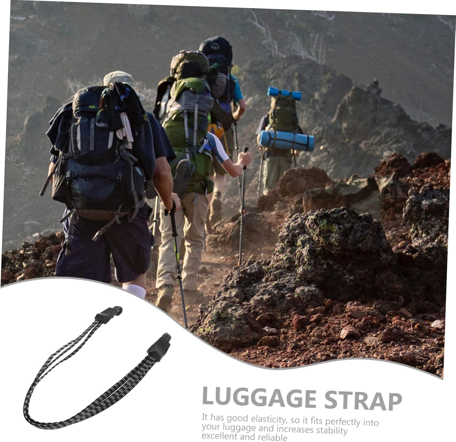 WESIEVYA Black Elastic Bungee Cord with Hooks Bike Luggage Strap Heavy-Duty Cargo Tightening Strap for Outdoor Cycling and Travel