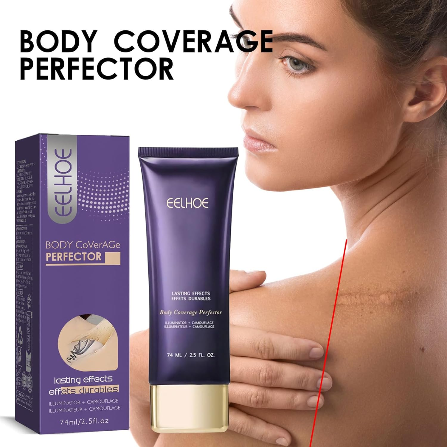 Body Makeup Coverage Set, Waterproof Complexion Perfector, Long-Lasting Transfer-Resistant Cream image number 4
