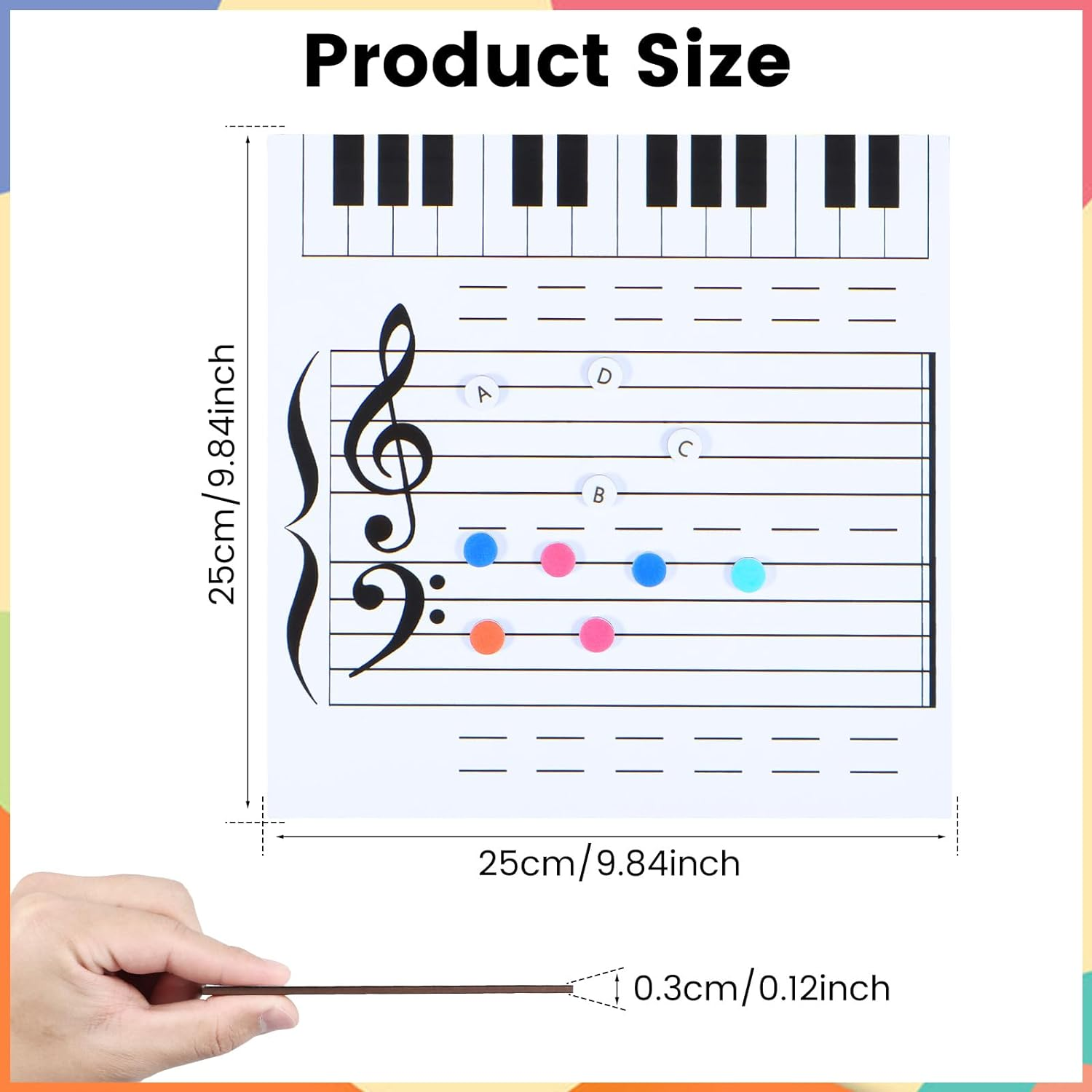 Dry Erase Piano Board Magnetic Portable Practice Dry Erase Keyboard with Erasable Pen and Magnetic Note Stickers Reusable Wooden Music Whiteboard for Kids Students Music Teacher image number 1