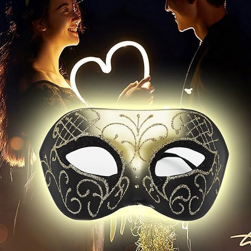 Butterfly Masquerade Gold Mask for Women, Shiny Glitter Venetian Pretty Party Evening Prom Mardi Gras Mask image number 2