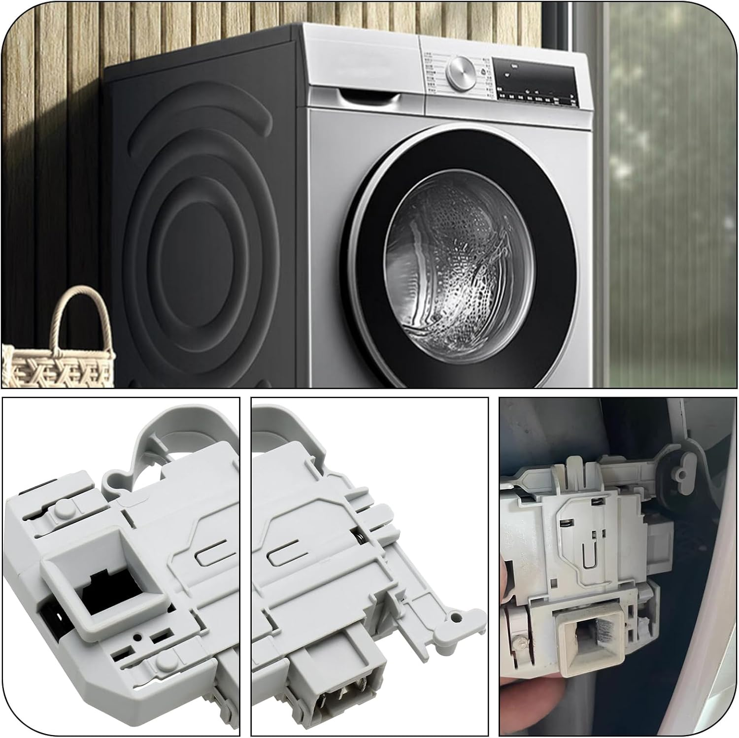 1Pc Washing Machine Electric Door Lock Replacement Part 0638259 Compatible with Bosch Compatible with Siemens Models Iq100 Iq300 Iq500 Iq700 image number 4