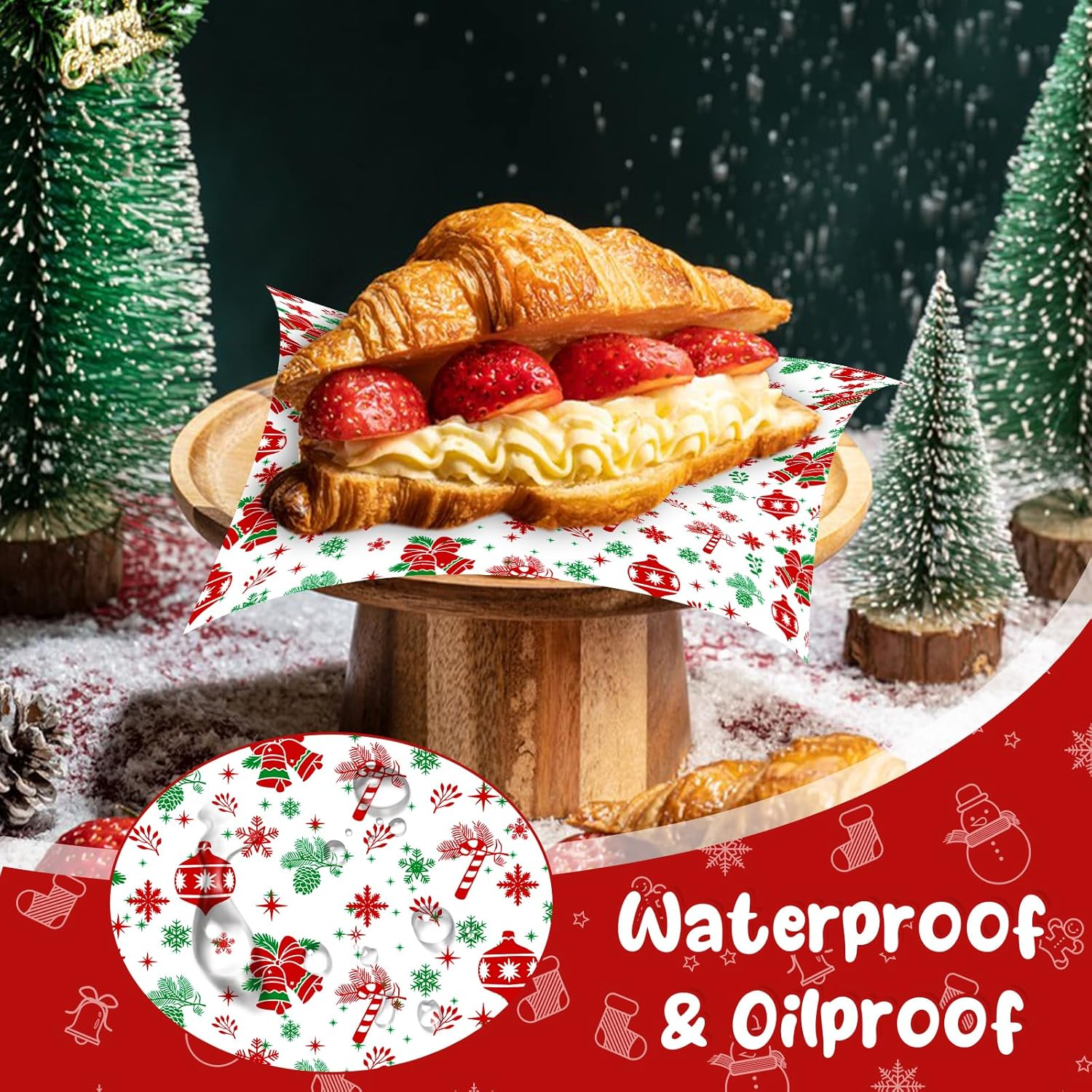 DERAYEE Christmas Wax Paper Sheets for Food image number 6