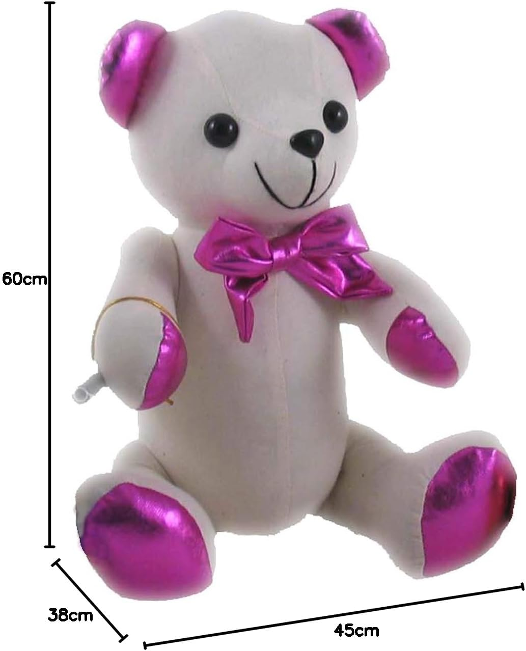 Elka Australia 5606-PKM Autograph Teddy Bear Soft Plush Toy, Pink Metallic, Large image number 1