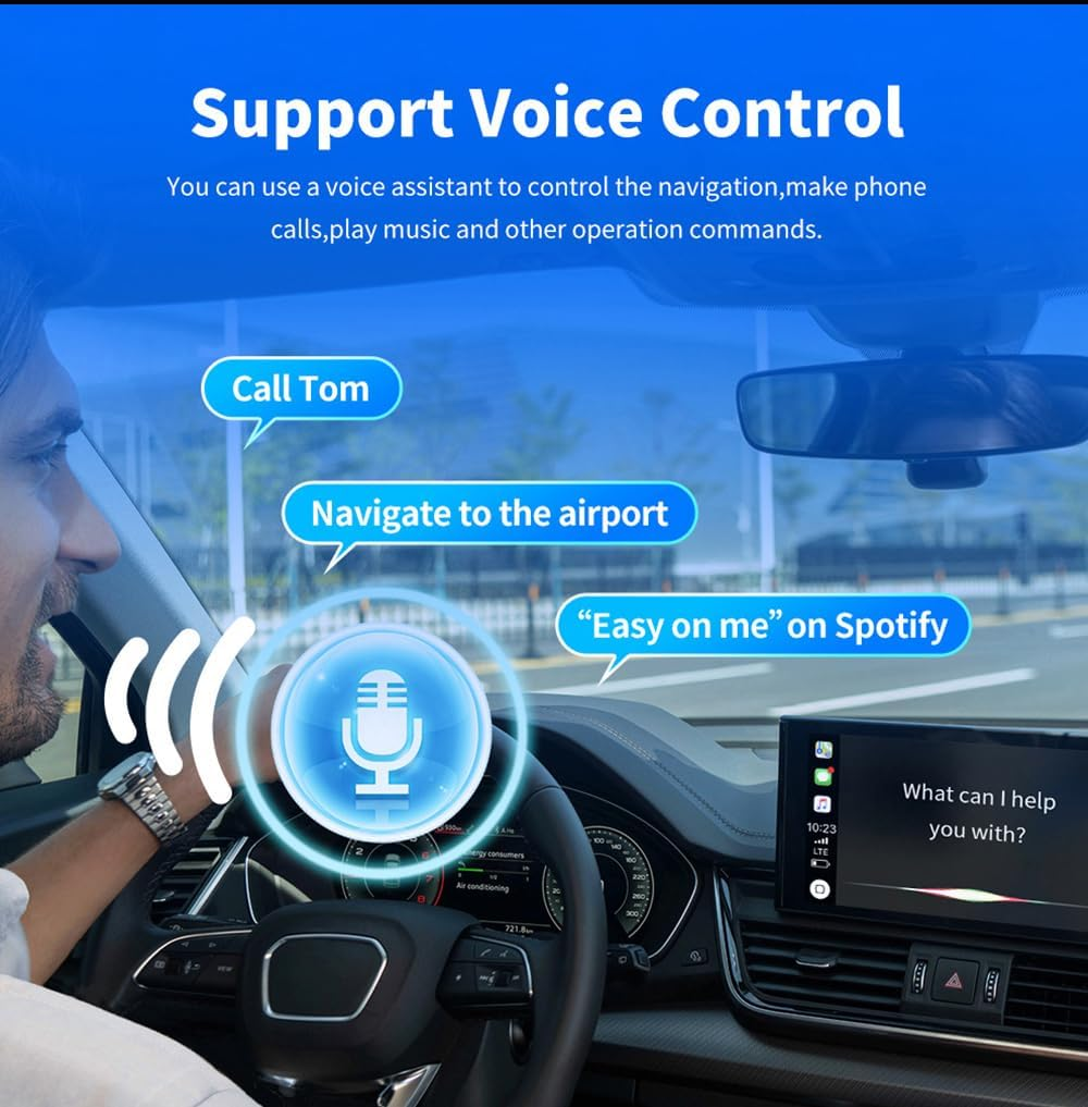 Wireless Carplay and Android Auto Adapter, 2-In-1 Mini Plug & Play Dongle, 5Ghz Wifi, Bluetooth, USB Powered, Compatible with Iphone 8+ Android 10+ Cars 2016+ image number 3