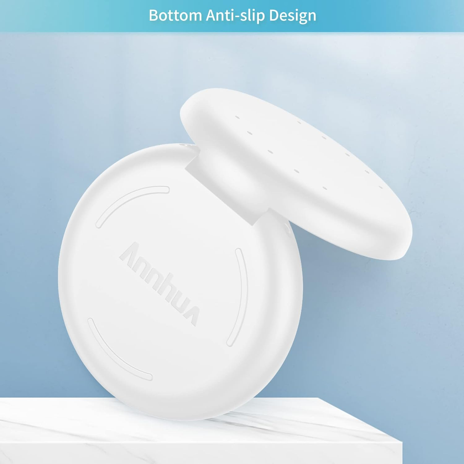 Annhua Orthodontic Retainer Case with Vent Holes, Denture Storage Case Slim Mouthguard Container Aligner Case with Magnetic Closure for Household|Travel|Office - White image number 1