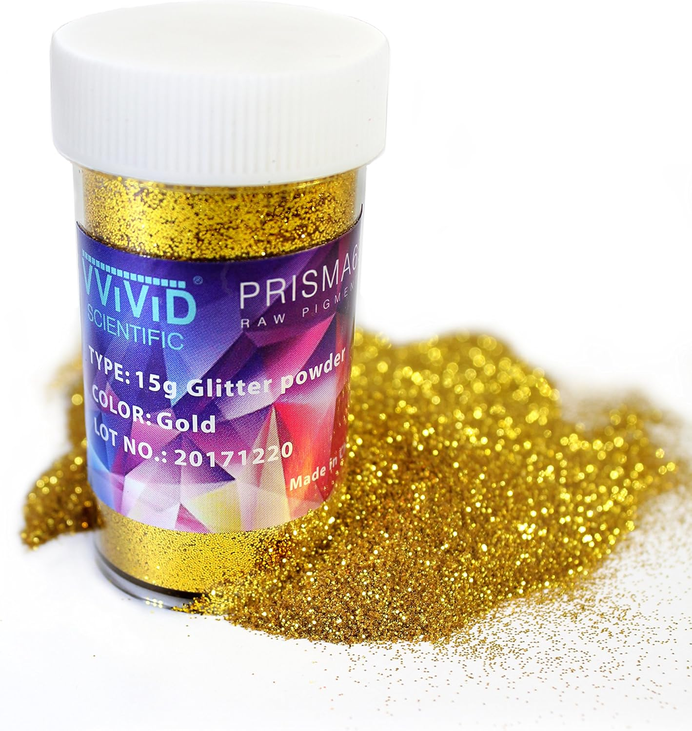 Vvivid Prisma65 Gold Metallic Glitter Powder 15G Jar (2 Units)