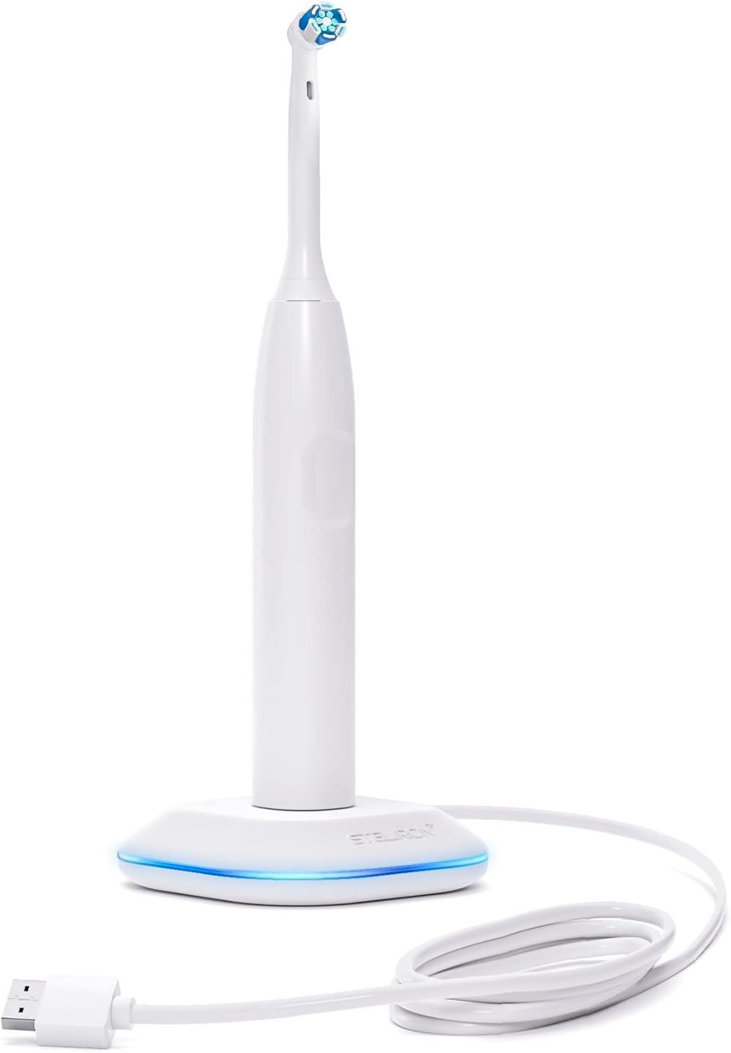Galvanox Electric Toothbrush Replacement Charger for Braun Oral-B Electric Toothbrushes, Waterproof Inductive Base for Model 3757 - Portable Travel W/Built-In USB Power Cord (LED Charging Indicator) image number 1