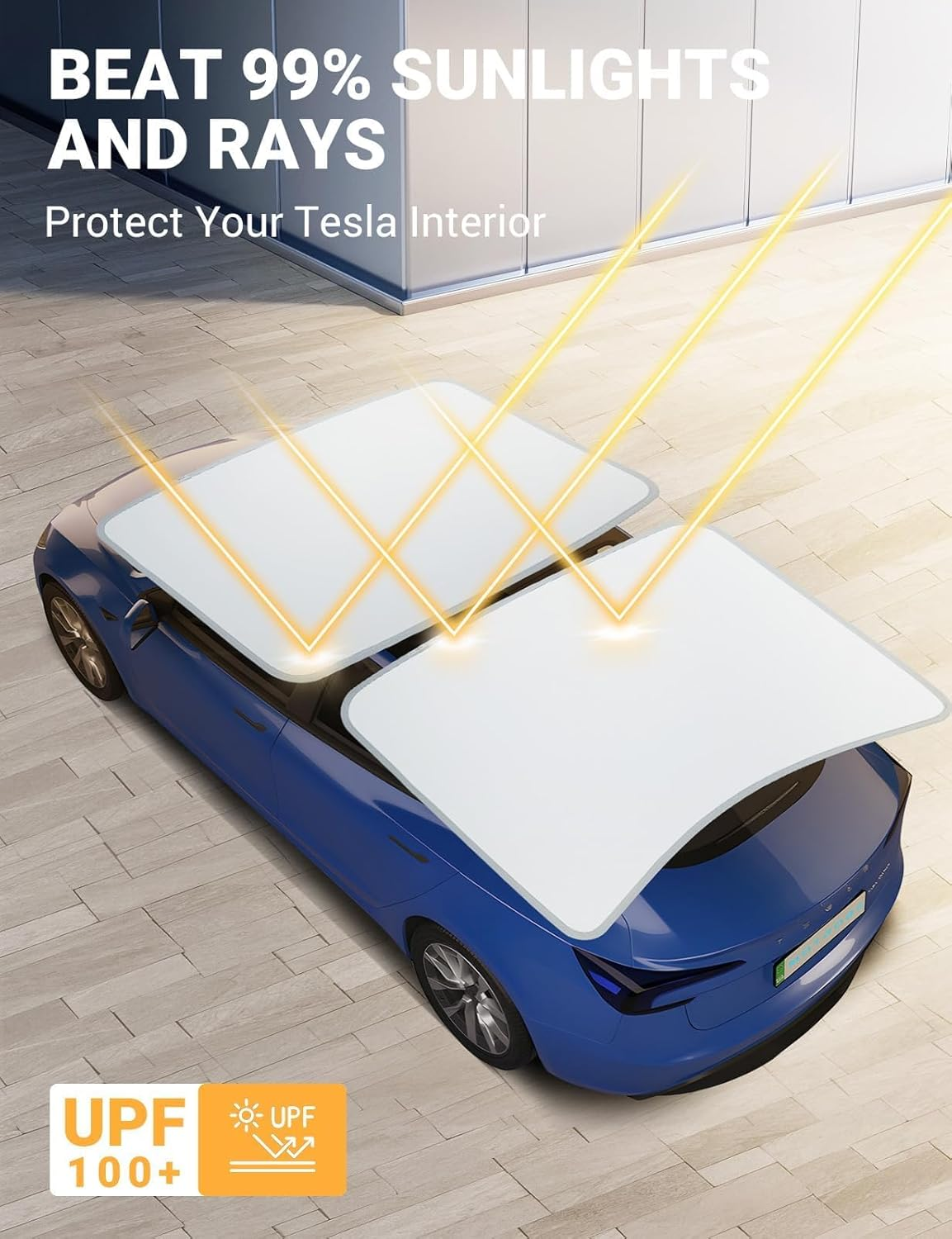 Roof Sunshades for Tesla 2024 2025 Model 3 Highland, Foldable Skylight Sunshade for Model 3 2024 2025 No-Sag Glass Roof Heat Insulation UV Protection Sunroof Covers image number 6