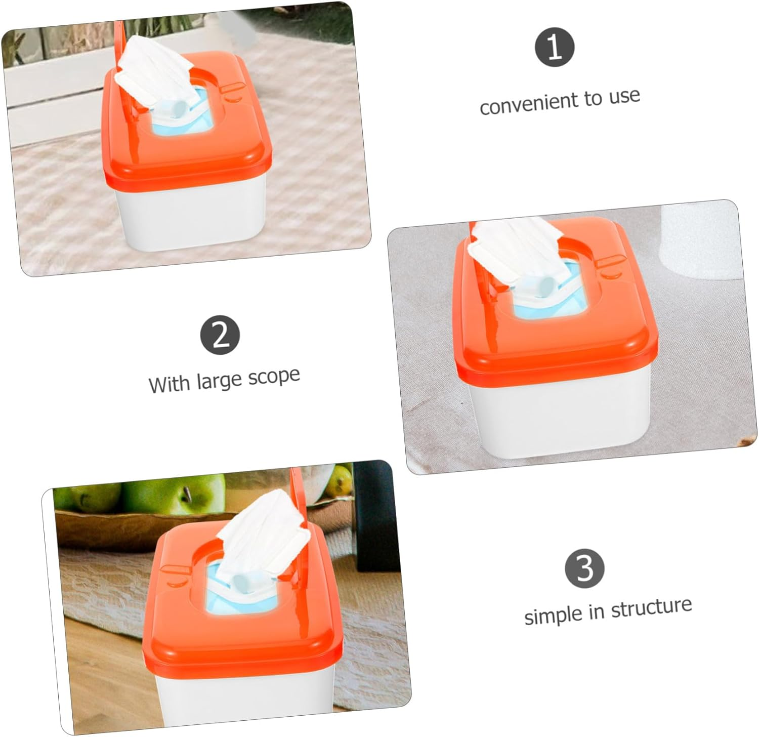 TIDTALEO Baby Wipes Dispenser Container Plastic Pp Baby Wipe Holder Box High-Profile Design Suitable for Travel and Outdoor Use 2Pcs Random Color
