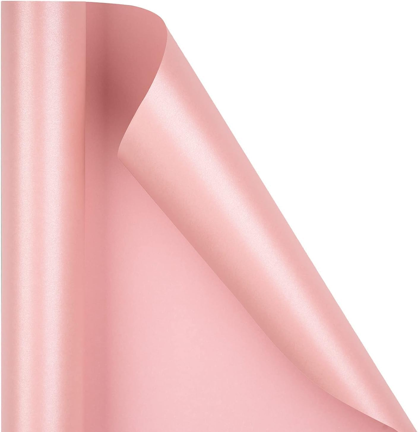 WRAPAHOLIC Baby Shower Wedding Wrapping Paper Roll, Pink Solid Color Gift Wrapping Paper - Perfect for Birthday,Bridal,Valentine'S Day - 17In X 32.8Ft Roll, 46 Sq. Ft image number 2