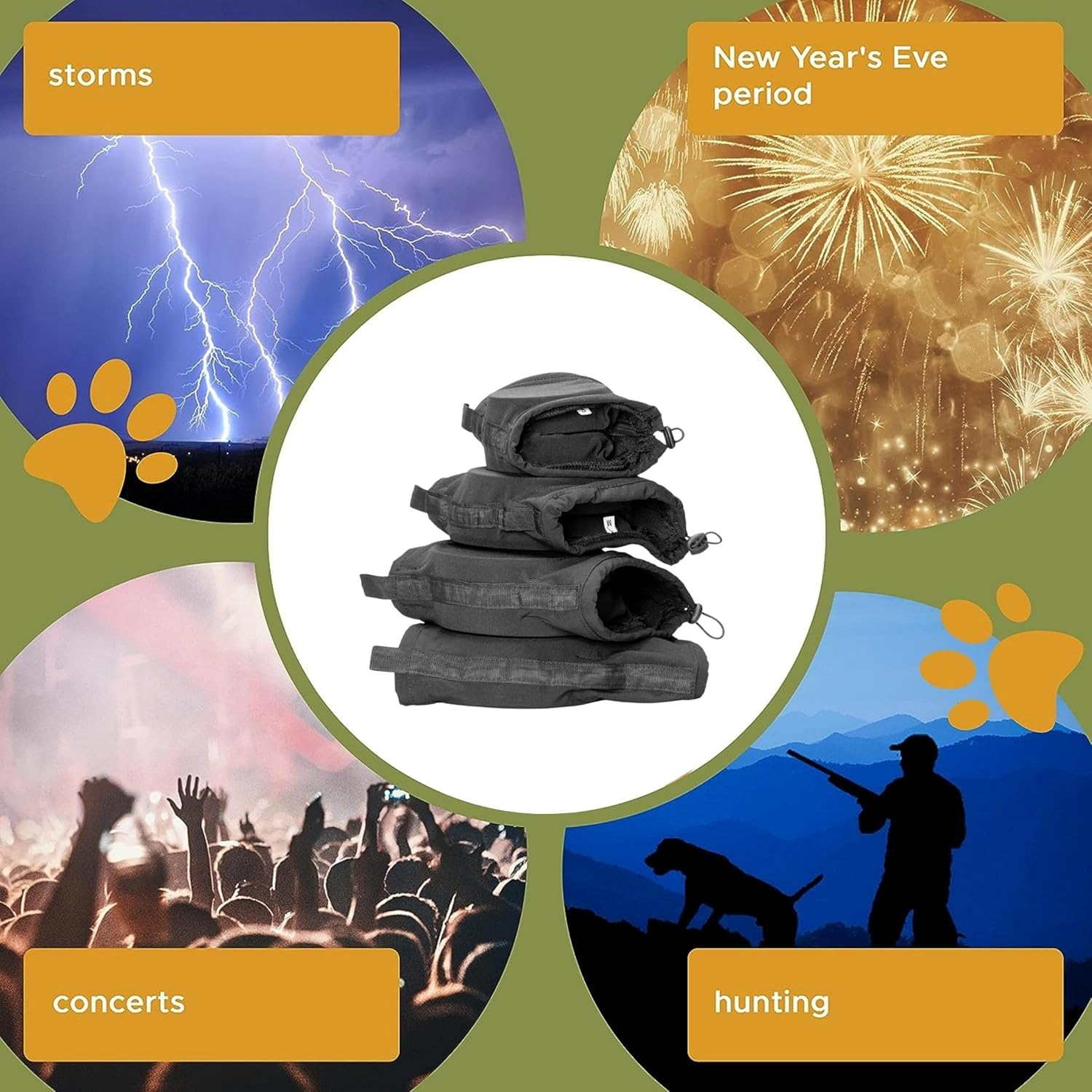 Dog Ear Muffs Noise Protection 32Db NRR, Safe Dogs Ears Noise Cancelling Headphones for Hearing Protection from Airplane, Fireworks, Travel, Thunder (S, Black) image number 2