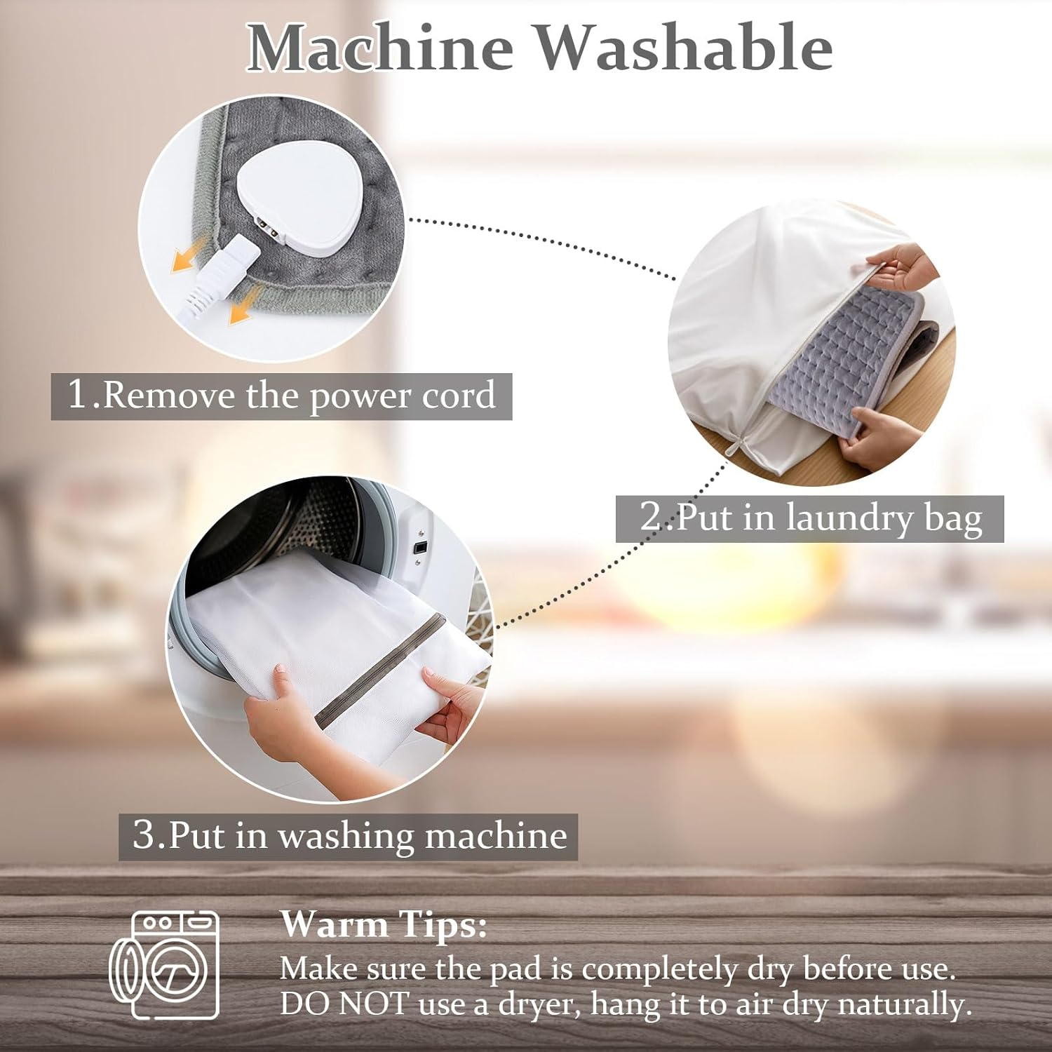 Oolong Electric Heating Pad for Back & Neck Pain Relief - Large 40X76Cm Moist/Dry Heat Therapy Pad with 9 Adjustable Settings, 4 Timer Modes & Auto Shut Off, Machine Washable (Grey) image number 1