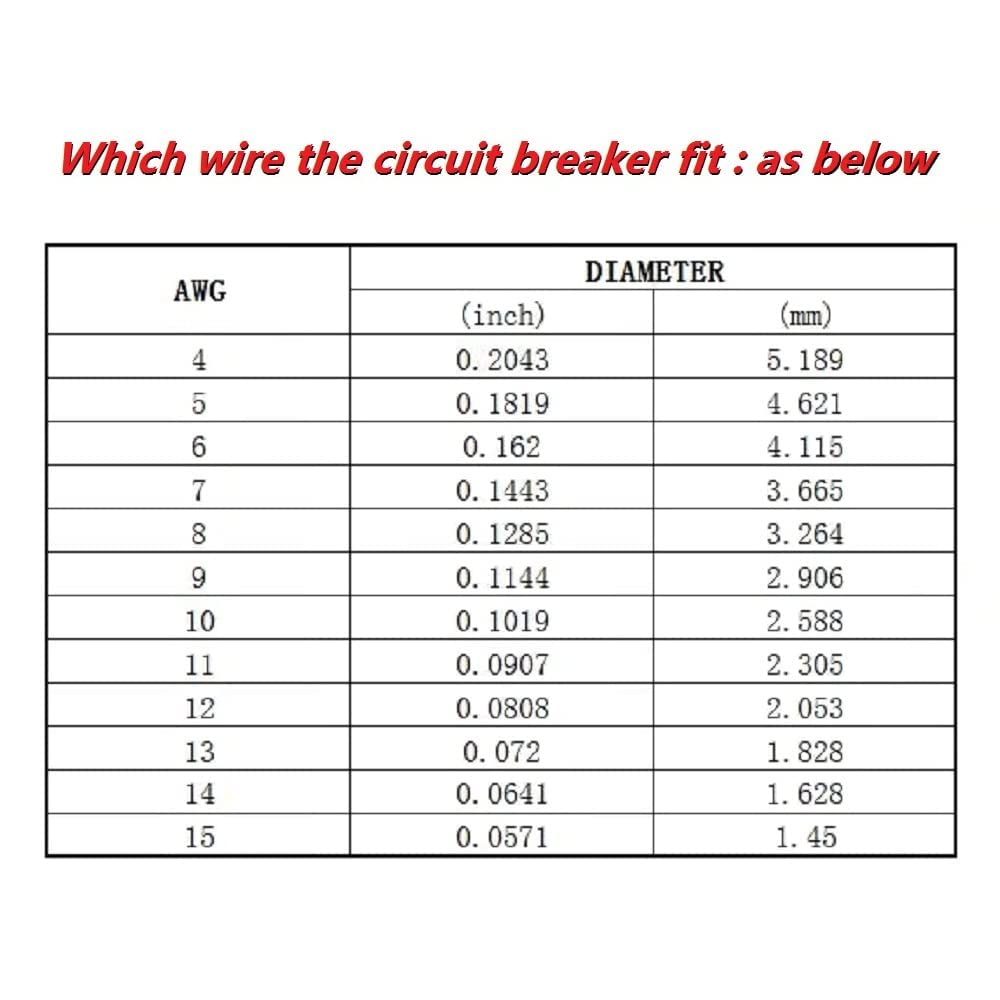 20A 30A 40A 50A 60A 80A 100A 150A Audio Circuit Breaker Auto Car Stereo Inline Fuse Holders Inverter, Manual Reset 12V-24V DC for Automotive Marine Boat Audio System Protection (Small-100A) image number 2