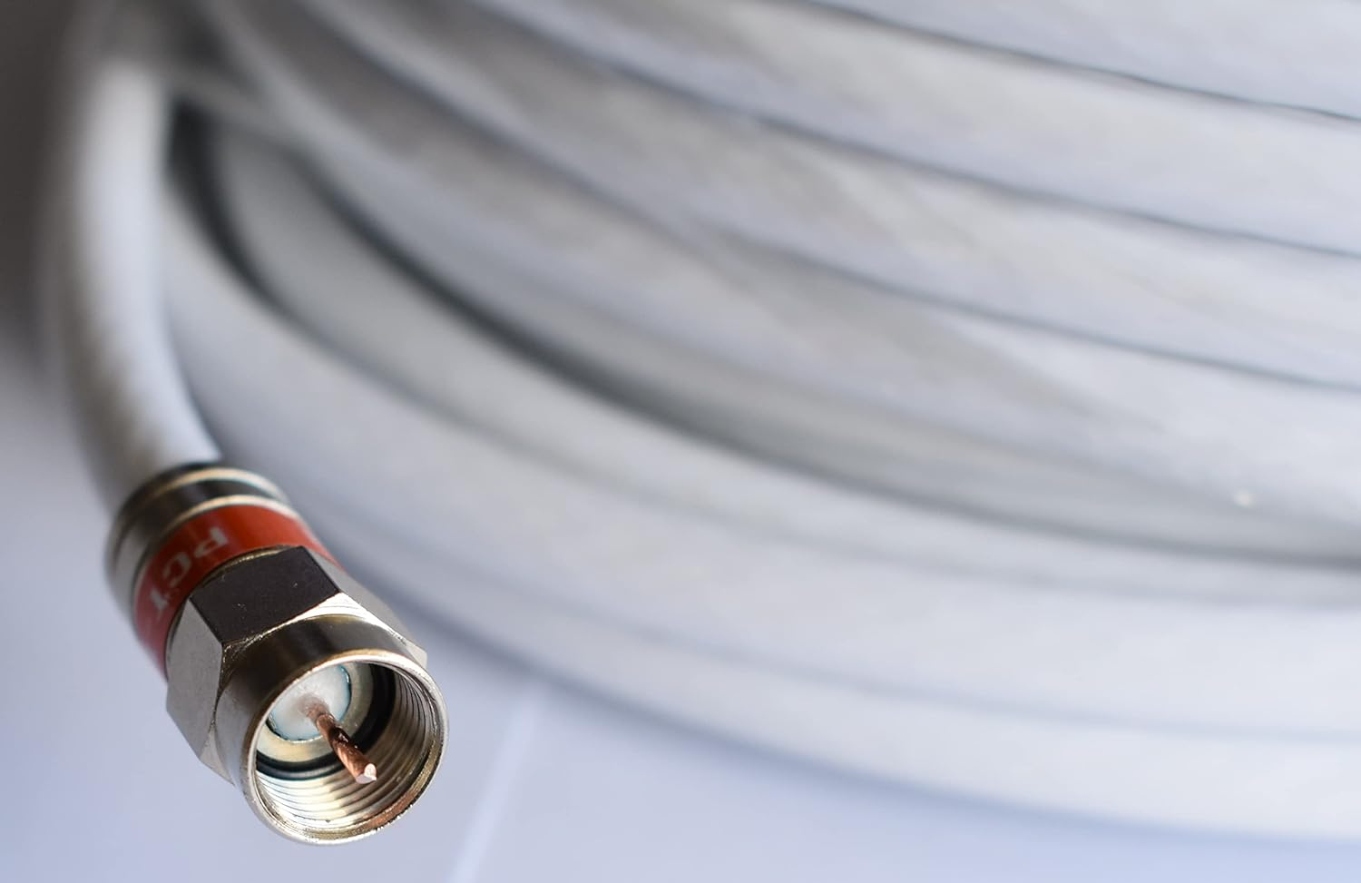 White RG6 Quad Shield Coax F-Type Male Cable | TV | Antenna | Satellite | NBN | Foxtel 0.5M-50M (4.0M)