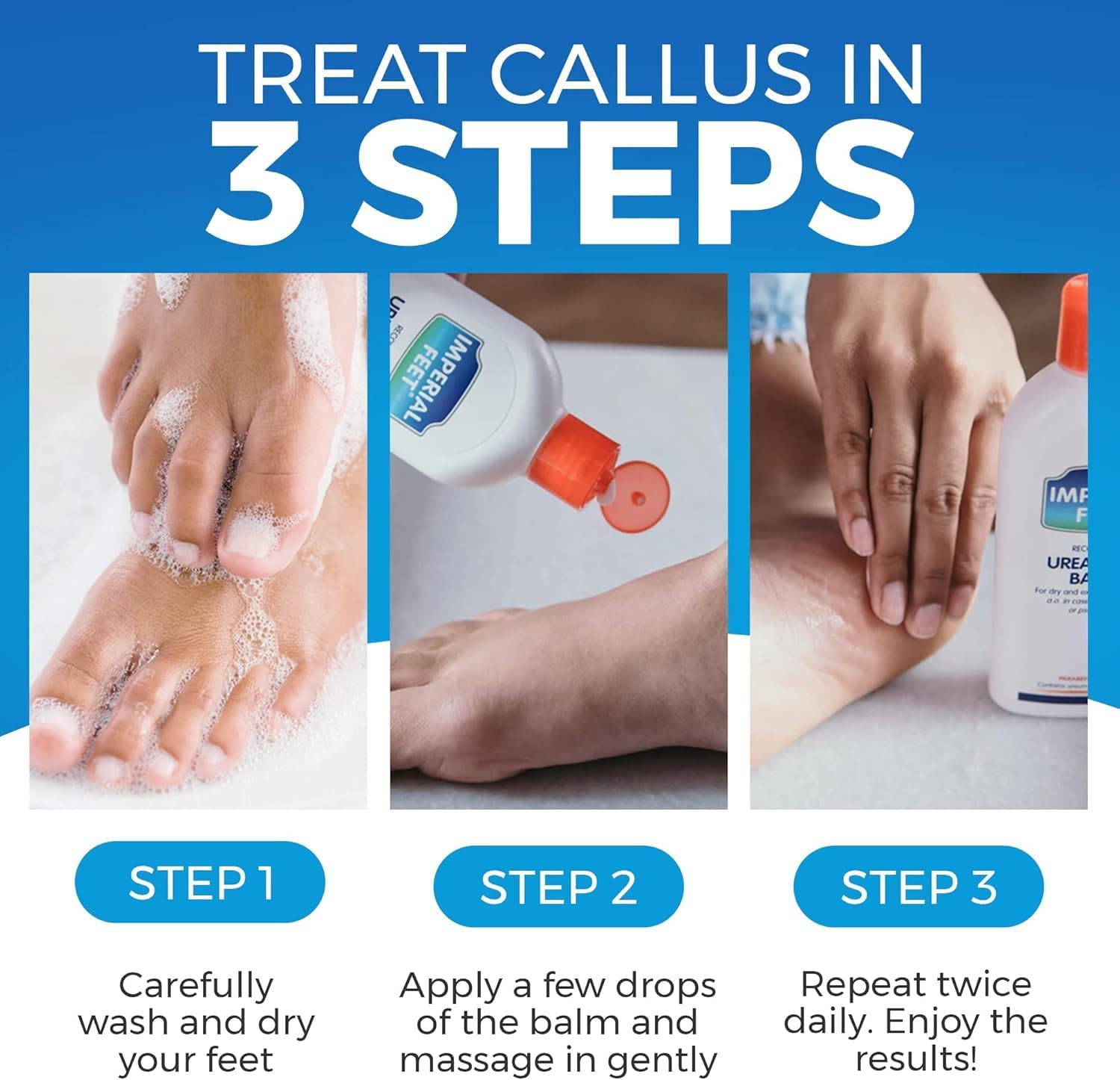 Imperial Feet Urea Foot Balm - Natural Urea Cream for Foot Care, Cracked Heel Repair, Rough Skin, Dryness, Calluses - Cleansing, Exfoliant - Wild Herb Extract - 150 Ml image number 2