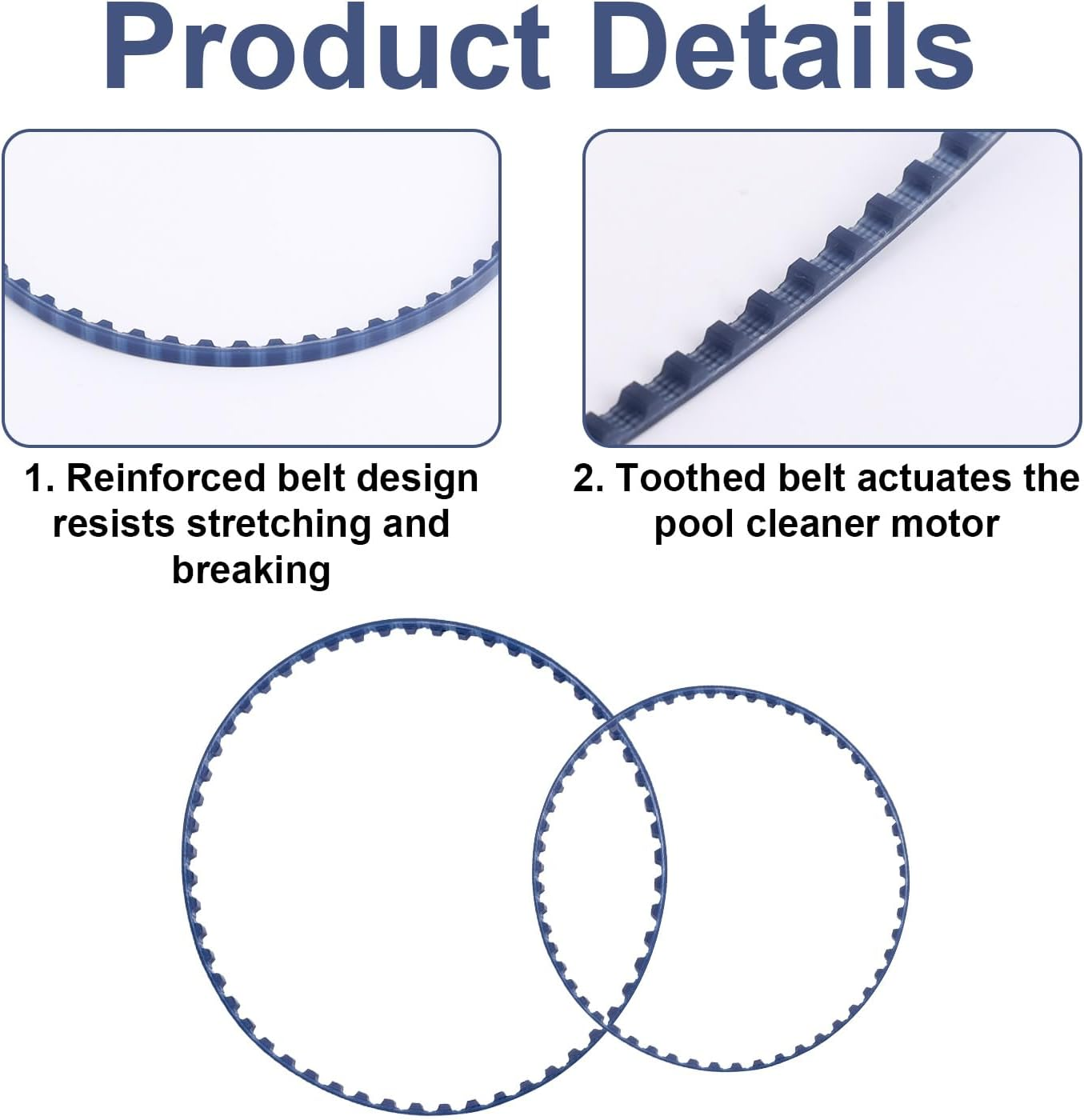 2Pcs Pool Cleaner Belt Replacement for Polaris 360 380, Polyurethane 9-100-1017 Small and Large Pool Cleaner Belt Replacement Kit Compatible with Polaris 360 380 image number 5