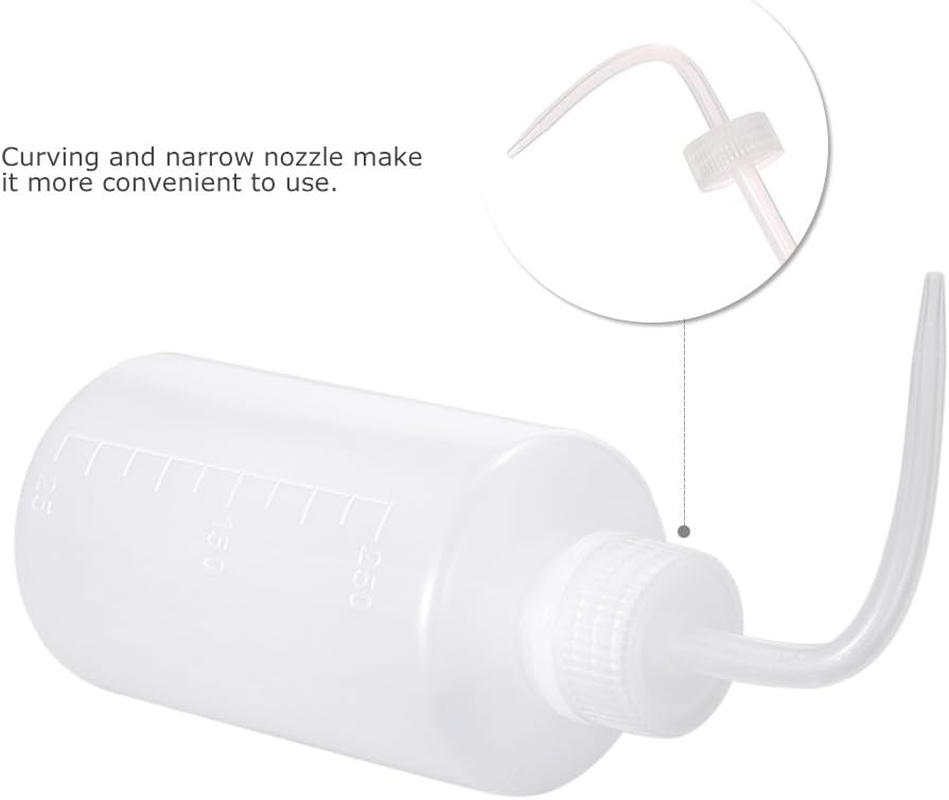 Mingzhe 3Pcs 250Ml Wash Bottle Plastic Green Squeeze Bottle Flower Watering Can Kit Curved Nozzle Ing Cleaning Tool image number 1