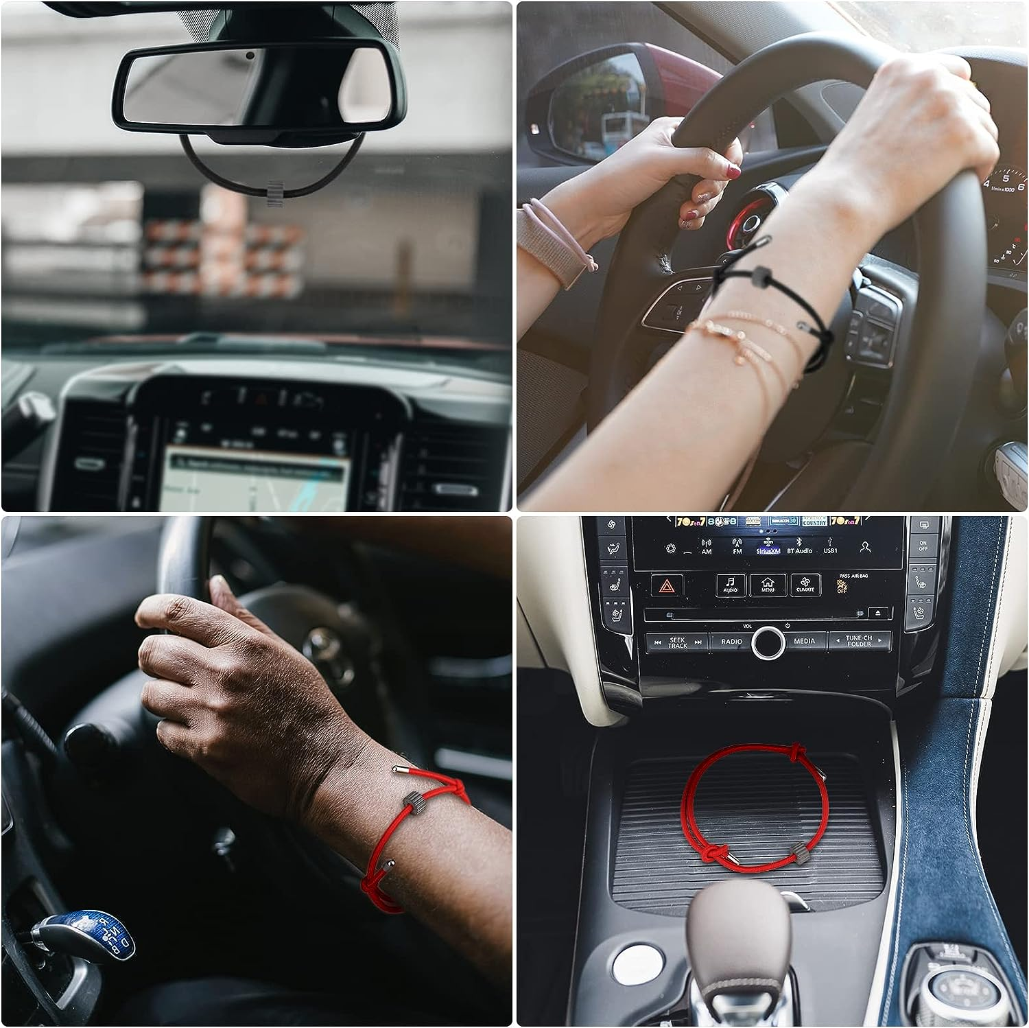 Savita 4Pcs Bracelet Car Window Breakers, Wrist Strap with Tungsten Carbide Bead Survival Emergency Escape Tool Car Safety Glass Breaker Bracelet (2 Black, 2 Red) image number 2