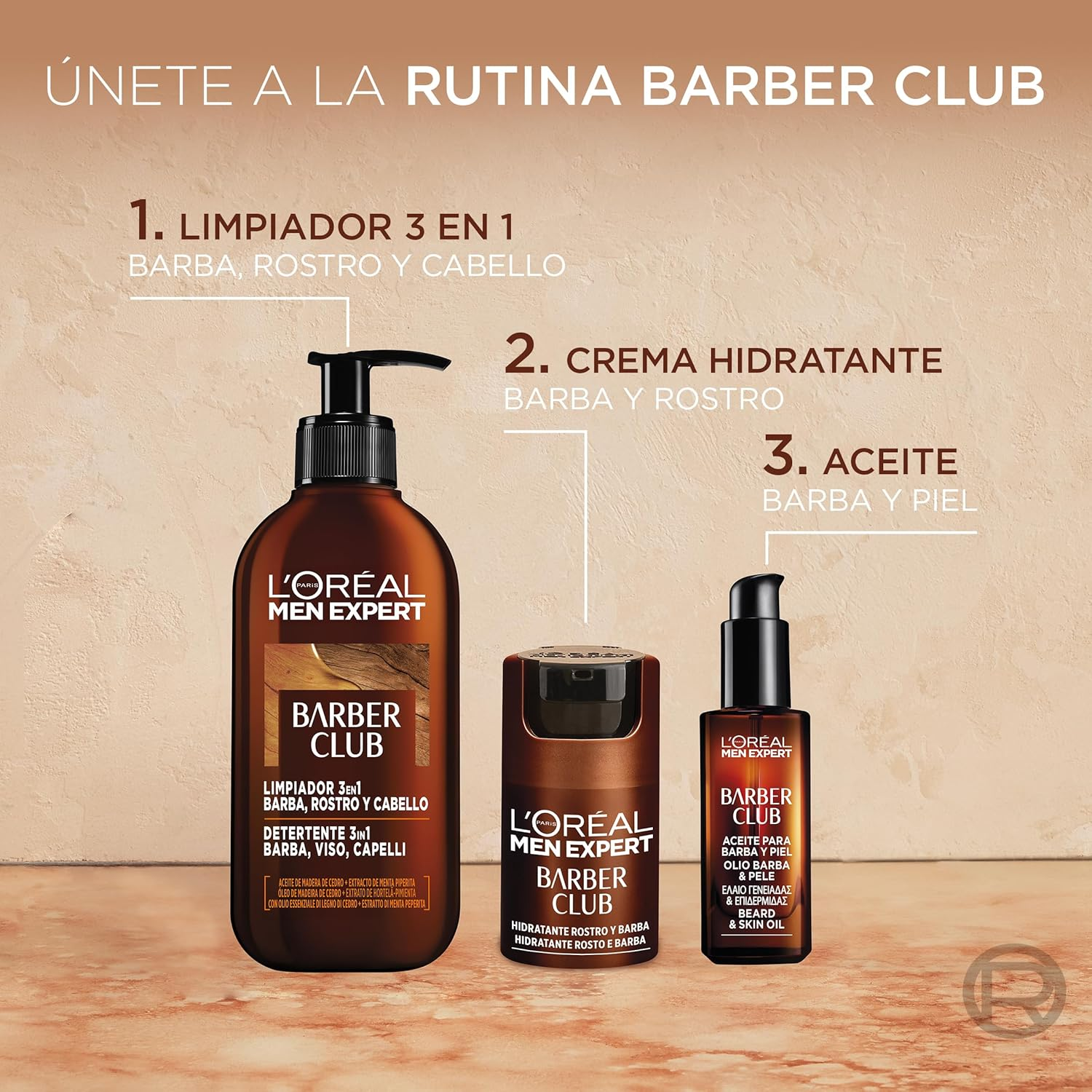 L'Oreal Paris Men Expert Barber Club 3-In-1 Shampoo for Beard, Hair and Face, 400 Ml (2 Units of 200 Ml) image number 1