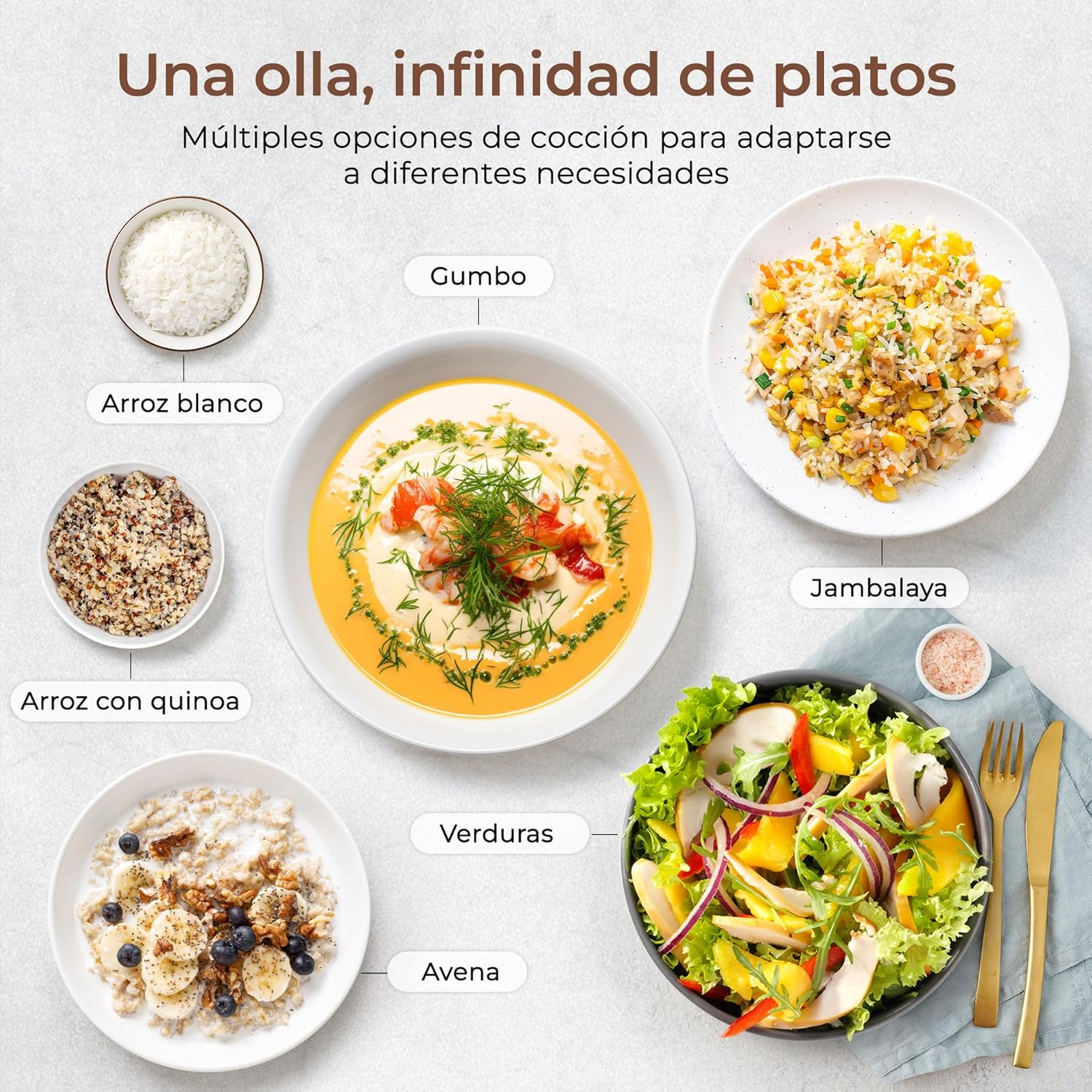 TOKIT Rice Cooker 1.5 L Pro Rice Cooker Small Mini but Multifunctional with Display Touch Button for 1-3 People Ceramic Coated Non-Stick Inner Travel Pot (White) image number 1