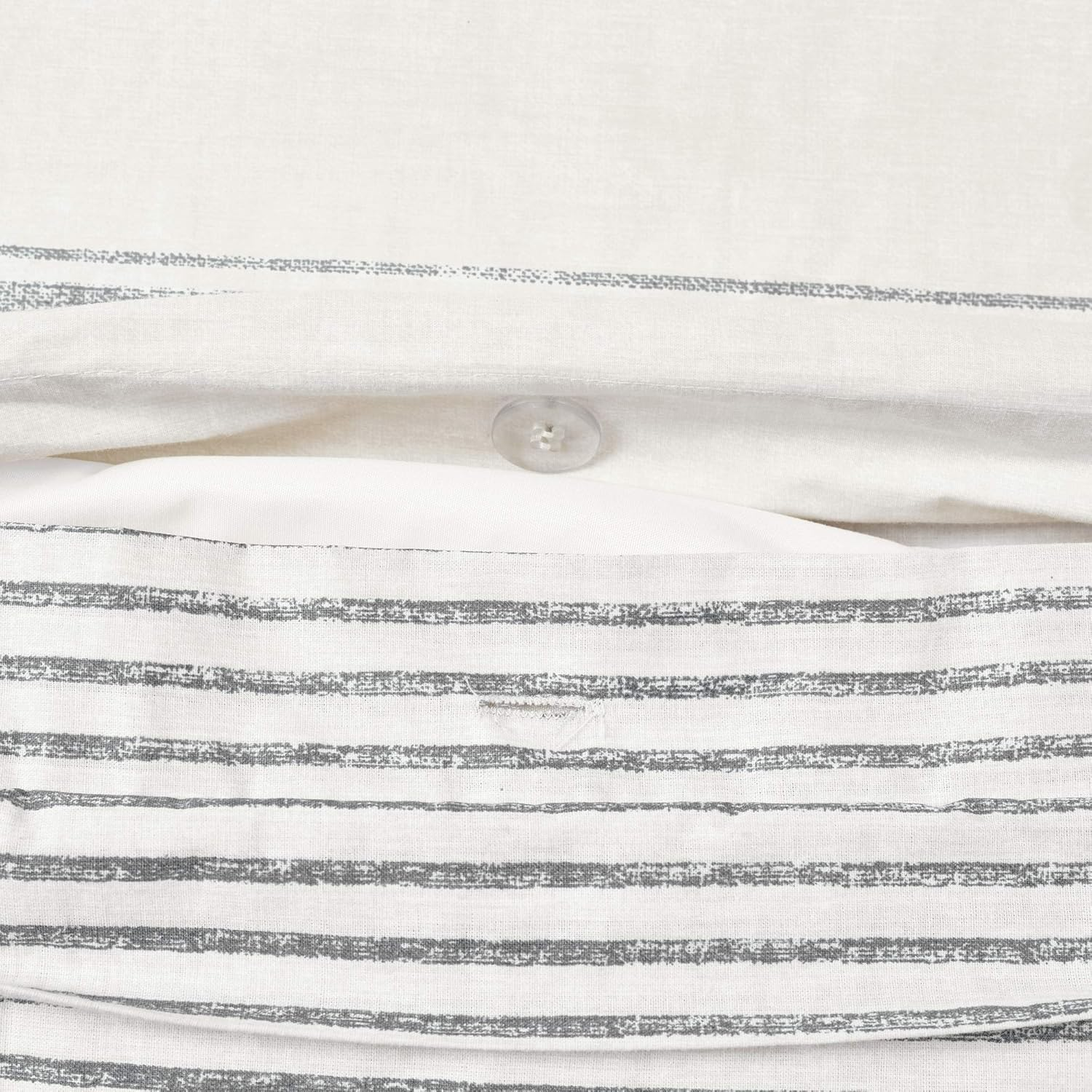 Lush Decor Comforter Farmhouse Stripe, King, Gray image number 3