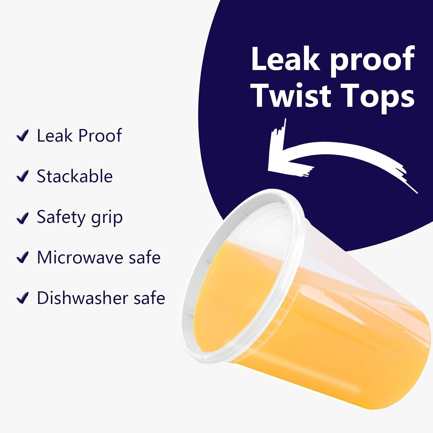 36-Pack 32 Oz Plastic Deli Food Containers with Lids, Leakproof, Bpa-Free, Microwave/Freezer/Dishwasher Safe image number 6