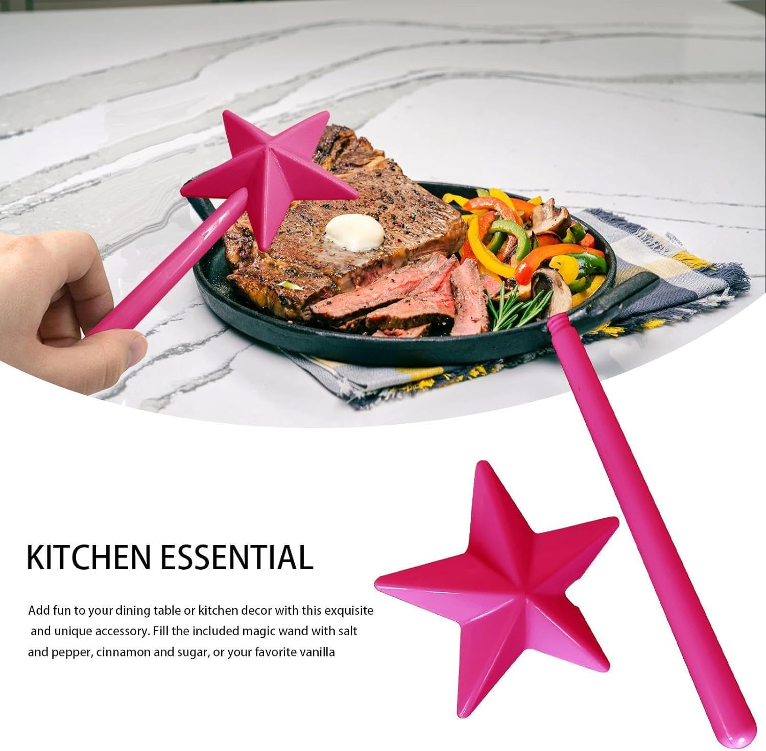 Pink Magic Wand Salt and Pepper Shaker Magic Salt and Pepper Shaker Magic Unknown Wand Salt and Pepper Shaker Salt and Pepper Shaker Wand Salt Pepper Shaker Kitchen Storage and Organisation image number 2