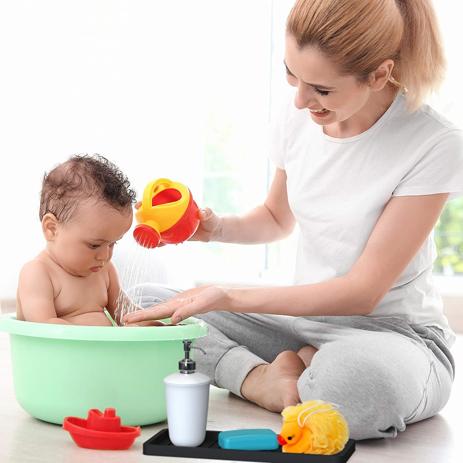2 Pack Silicone Sponge Holder, Kitchen Soap Tray, Dish Caddy, Heat Resistant, Quick Dry, Multi-Functional, White, Rectangular, Silicone image number 6
