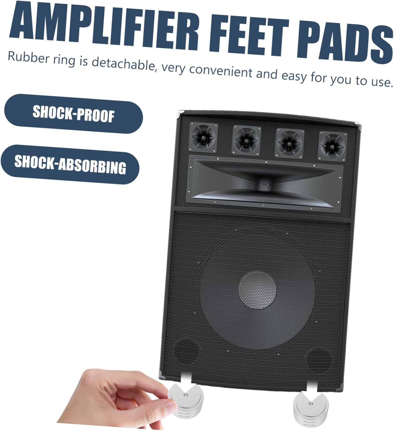 Happyyami 2Pcs Aluminum Alloy anti Vibration Feet Cushions for Hifi Audio Amplifier and Speaker Pads Silver Small Size Sound System Isolation Base for Home Theater and Studio image number 5