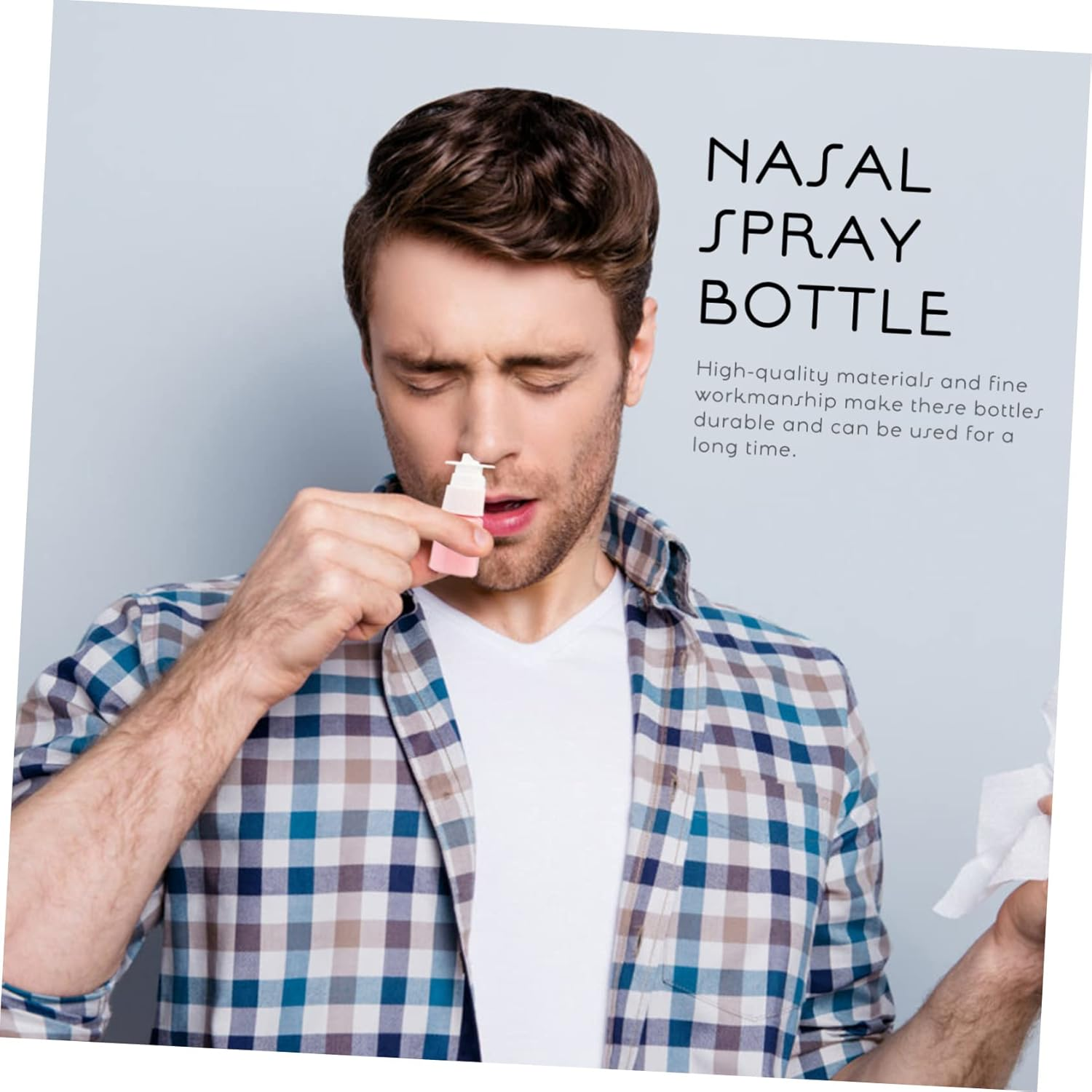 FRCOLOR 50Pcs 5Ml PET Nasal Spray Bottle Set Small Empty Refillable Travel Bottles for Saline Water Essential Oils Skin Lotion image number 3