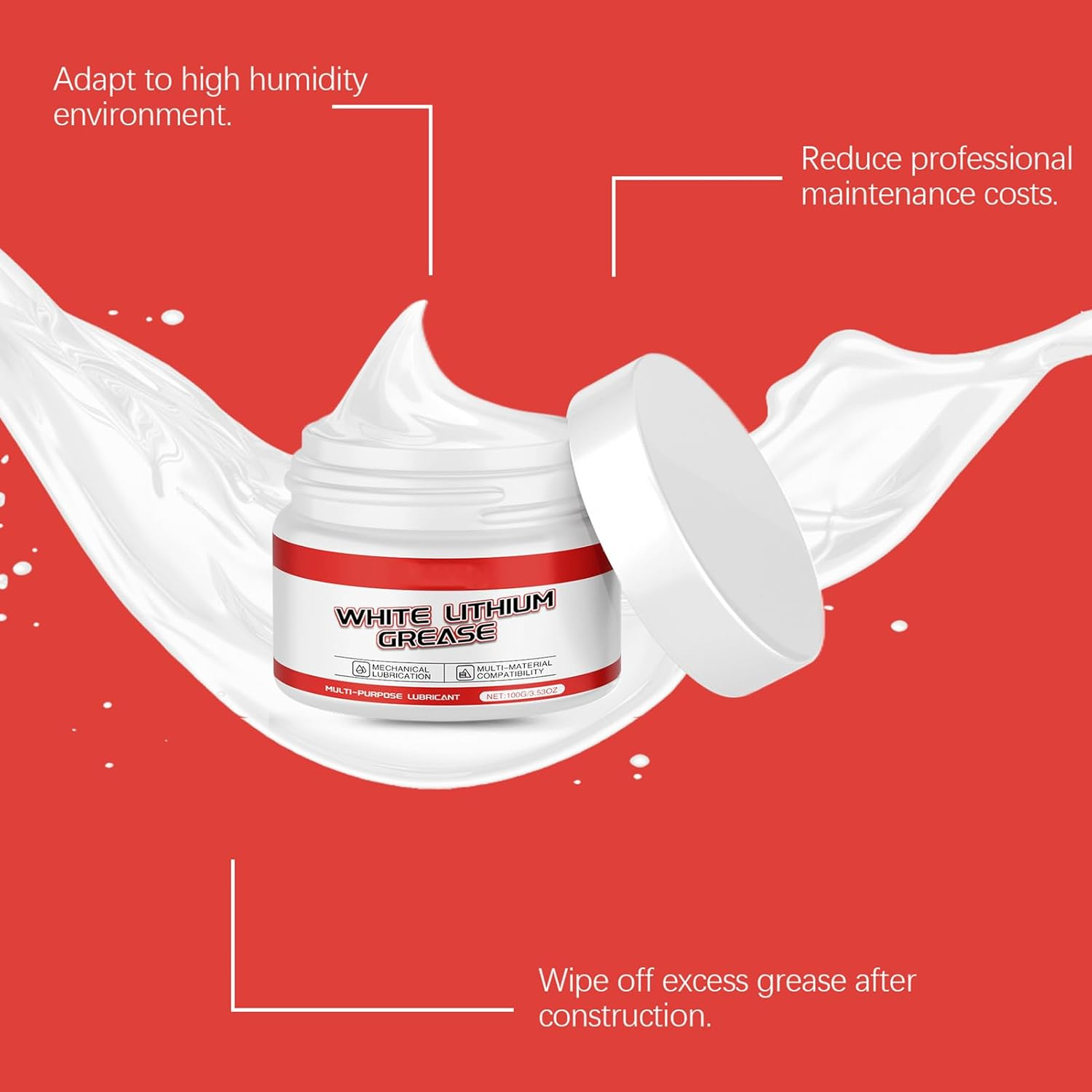 Silicone Grease for O Rings - Multi-Purpose Lubricant with Brush,Lube Sealant Long-Lasting for Car Mechanics Marine Hinges Truck Gears Boat Garage Farm