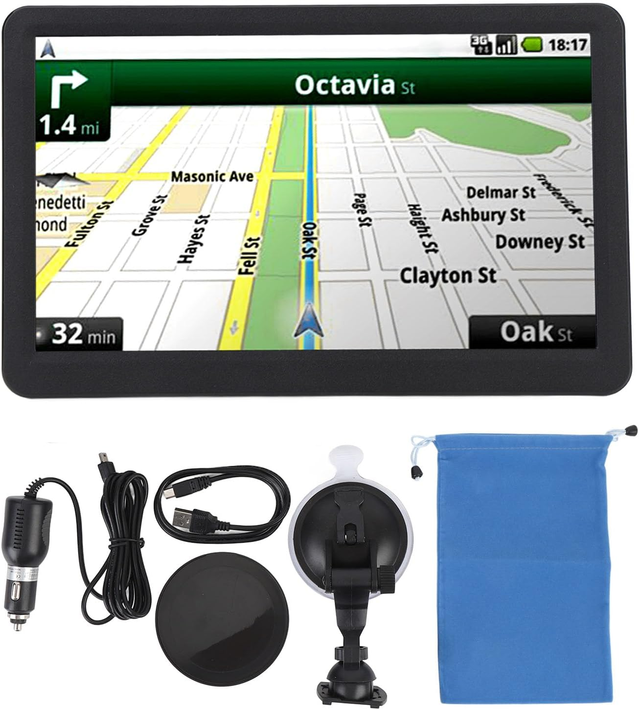 Car Navigation System, 9Inch Touch Screen Car Multimedia Player with 2025 Maps, Voice Prompts, Custom Routes, Speed Red Light Warning, Universal image number 2