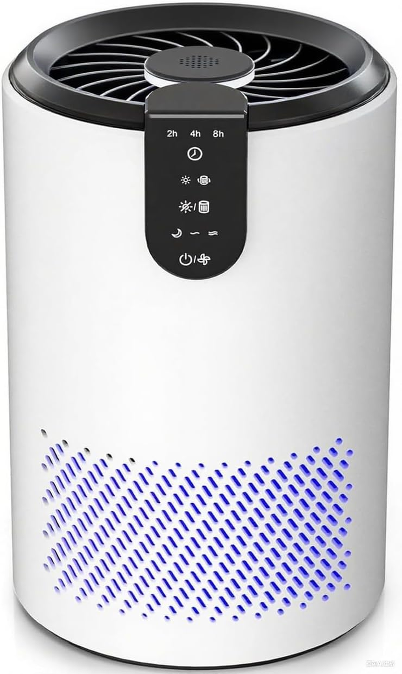 Air Purifiers for Home, Air Purifier for Bedroom up to 50㎡, Room Air Purifier with 3-In-1 Filter for Dust Dander Odors Smoke, Small Air Purifier with Timer, Sleep Mode for Office Bedroom