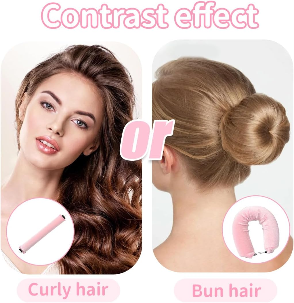 Luliyldj 4-Piece Set Curlers Heatless Curls Curlers Overnight Heat-Resistant Curlers Curls without Heat Heatless Curls