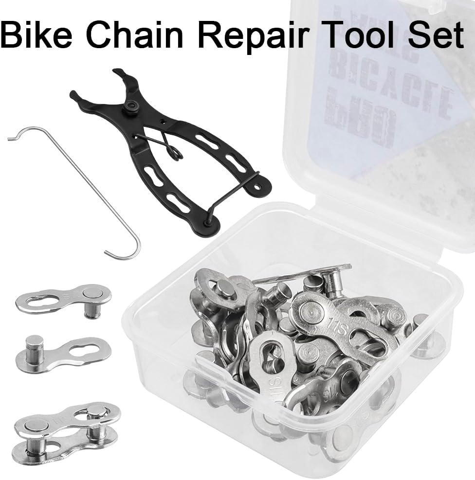 Yakamoz 10Pairs Quick Reusable Bike Chain Master Link 11 Speed Chain Joint Connector with Bike Chain Plier for Speed Chains Repair Tool Kit image number 2