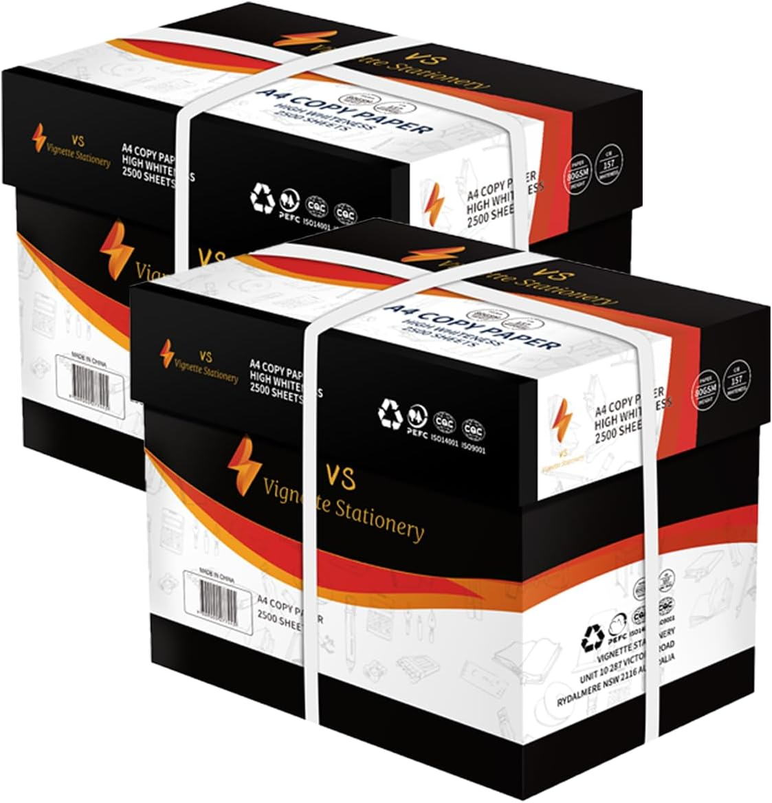 Vignette Stationery 2X Carton A4 Printing Copy Paper, 80GSM, 5000 Sheets, 10 Reams, 500 Sheets per Ream, White for Fast Printing 125 Sheets per Minute Easy Go through Printer image number 6