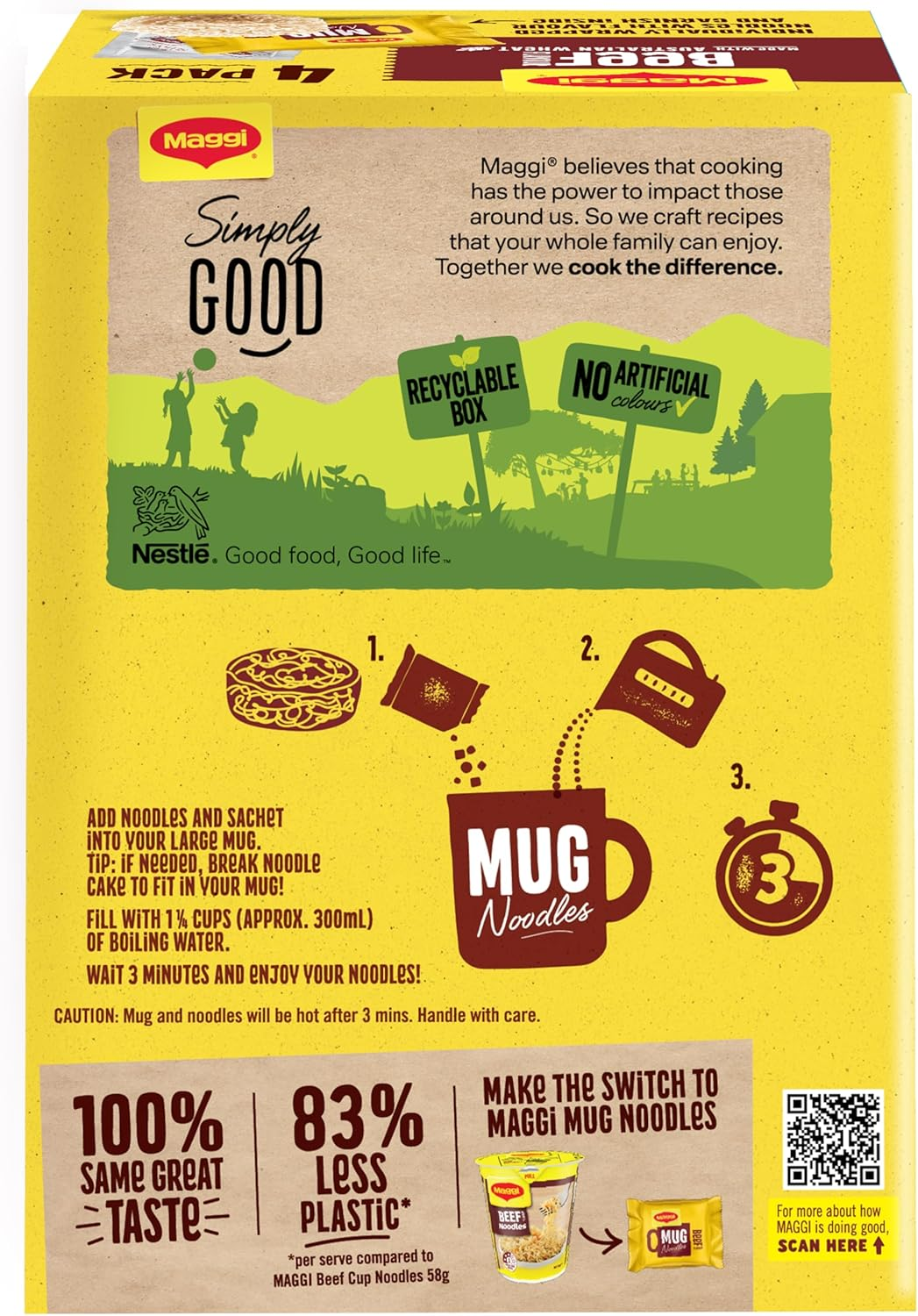 Maggi Beef Noodles Mug 60 G (Pack of 4X4) image number 2