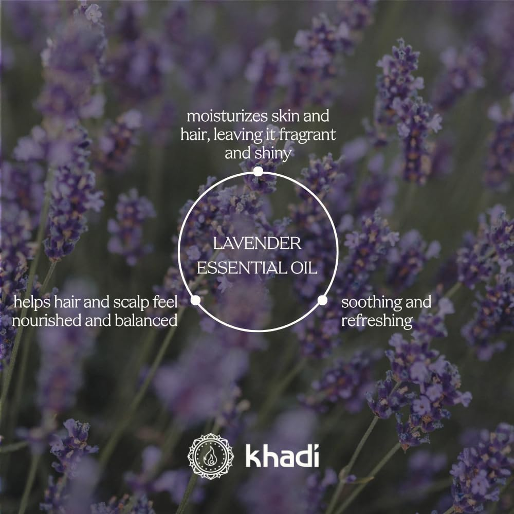 Khadi Lavender Sensitive Ayurvedic Shampoo, 100% Natural, Silicone & Sulphate-Free, Lavender & Hibiscus for Sensitive, Scalp & Fine Hair, Vegan Hair Care Natural Cosmetics 200 Ml image number 3