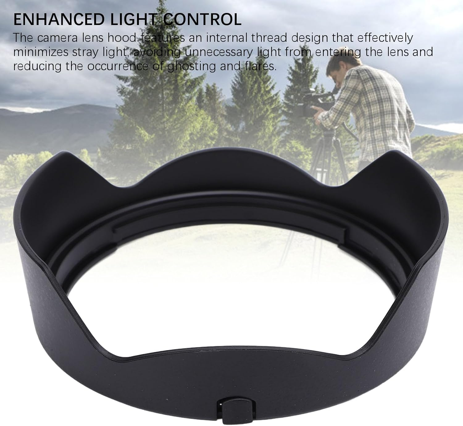 Ejoyous Lens Hood for EF 16-35Mm F/2.8L III USM (With 82Mm Lens Cap + Lanyard) ABS Material, Light Control Anti-Glare/Wind, Doesn&rsquo;T Block Original Lens Cap Essential, for Backlight image number 6