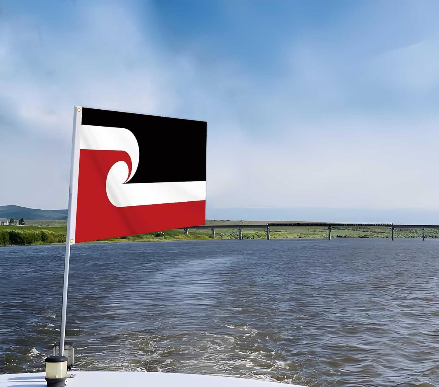 24X36 Inch Maori Flag,2X3 FT Indigenous Flag,Medium Digitial Double-Printed Durable 150D Thick Polyester Decorations with 2 Brass Grommet image number 2