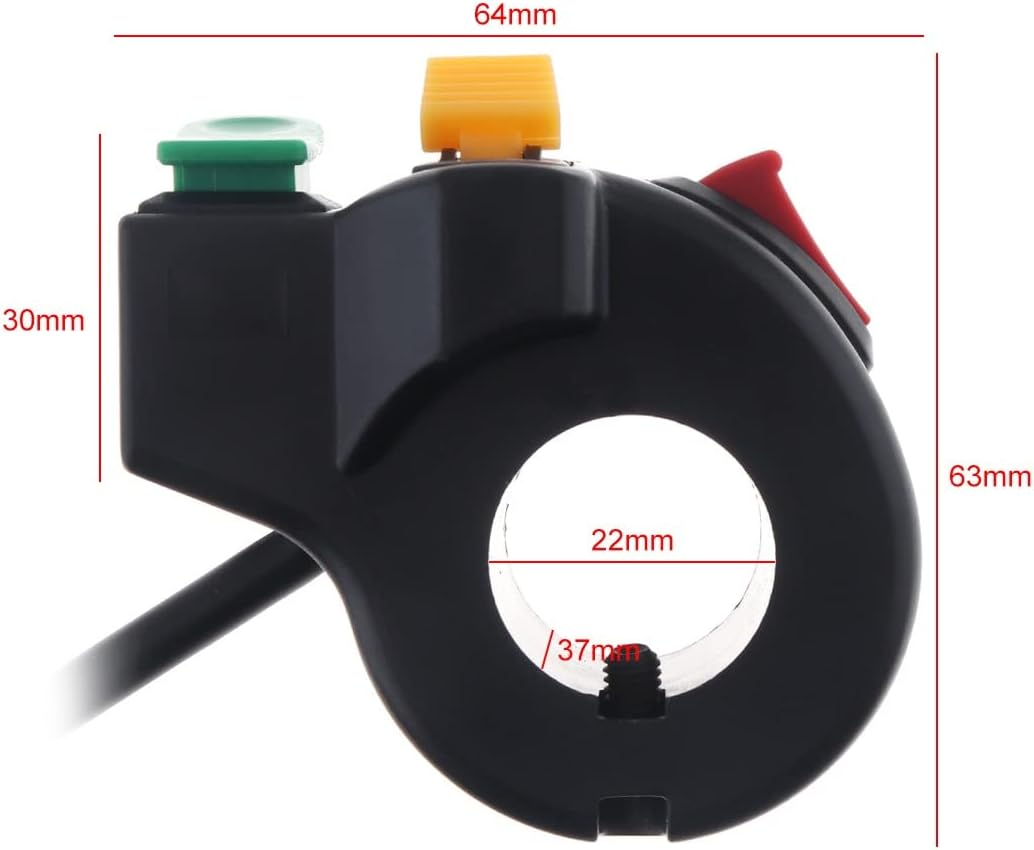Brake Fog Light Switch for 22Mm Dia Handlebars Motorbike Ac 3 In1 Motorcycle Switch Electric Bike Scooter ATV Quad Light Turn Signal Horn On/Off Button