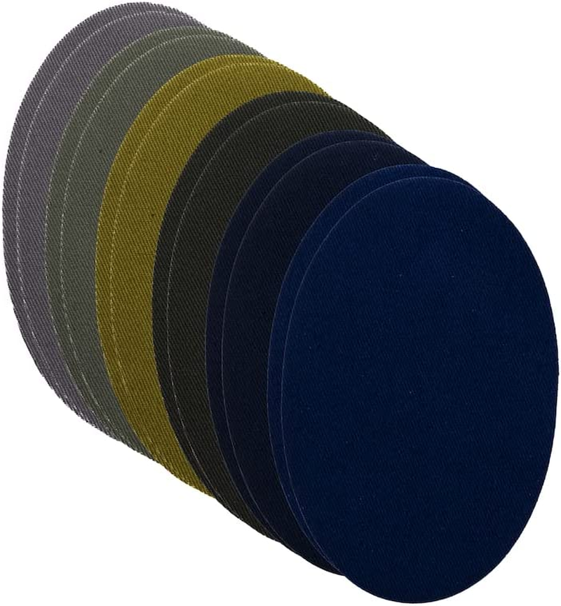 Johnson & Smith Iron on Patches - 12-Piece Iron on Patch for Clothing, Fabric Repair - Adhesive Fabric Patches - Easy to Use, No Sewing Needed - Cool Oval Patches &ndash; Green and Navy - Khaki,Multi-Color image number 5