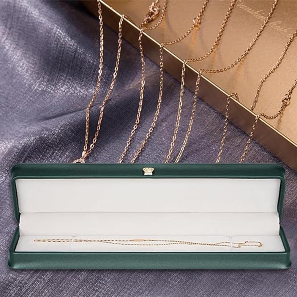 1 PCS Long Velvet Chain Necklace Gift Box, Pendant Long Chain Case, Elegant PU Leather Jewelry Gift Case, for Birthday Anniversary Wedding,Engagement,Proposal image number 6